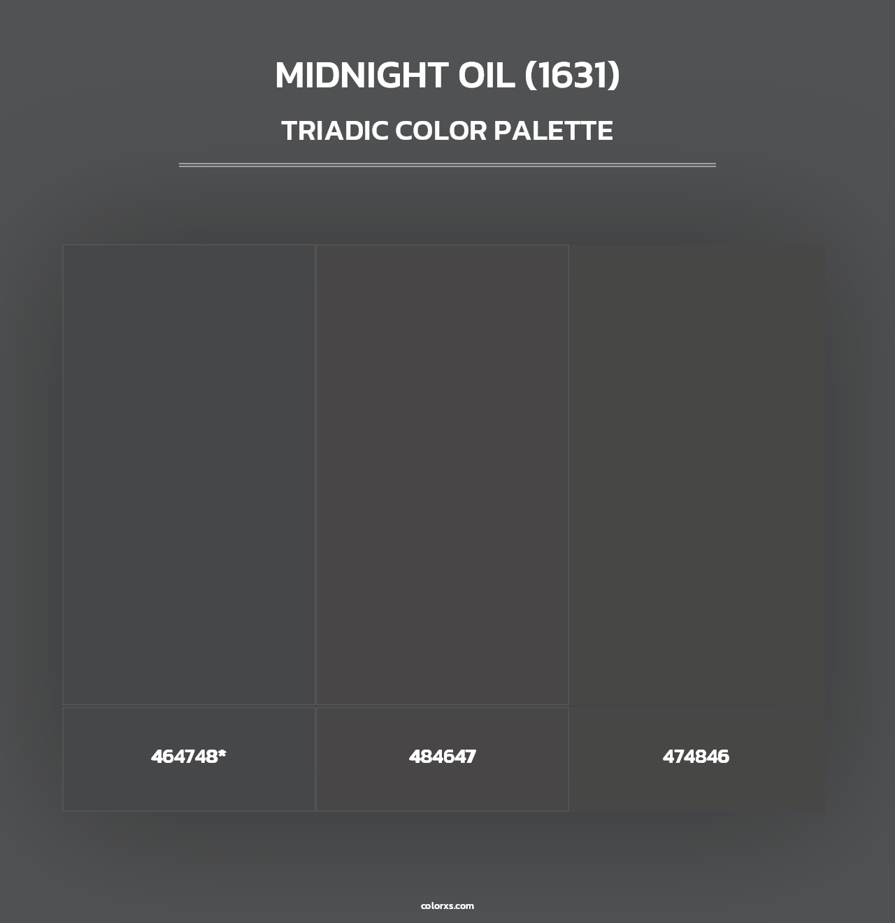 Midnight Oil (1631) - Triadic Color Palette