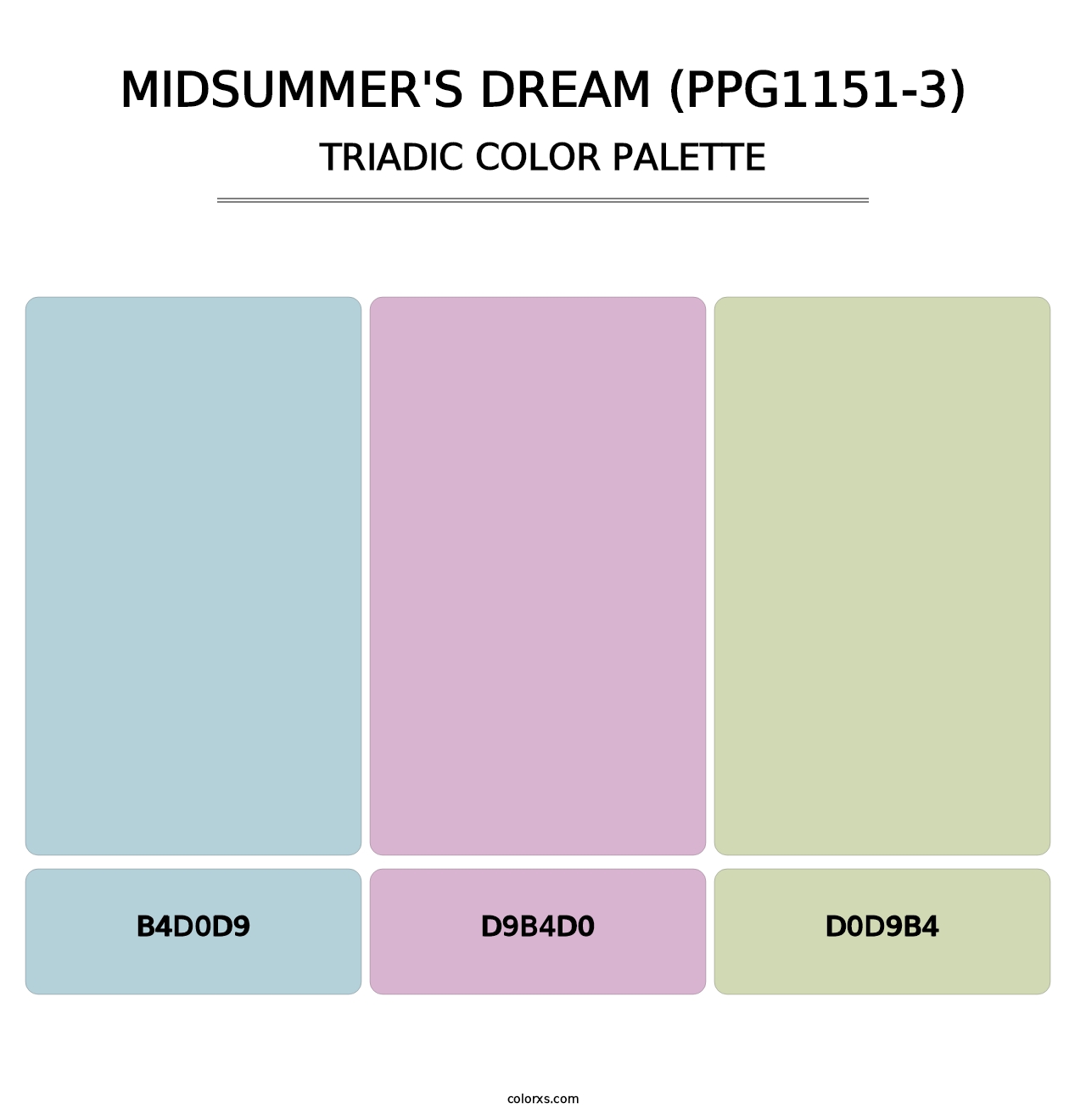 Midsummer's Dream (PPG1151-3) - Triadic Color Palette