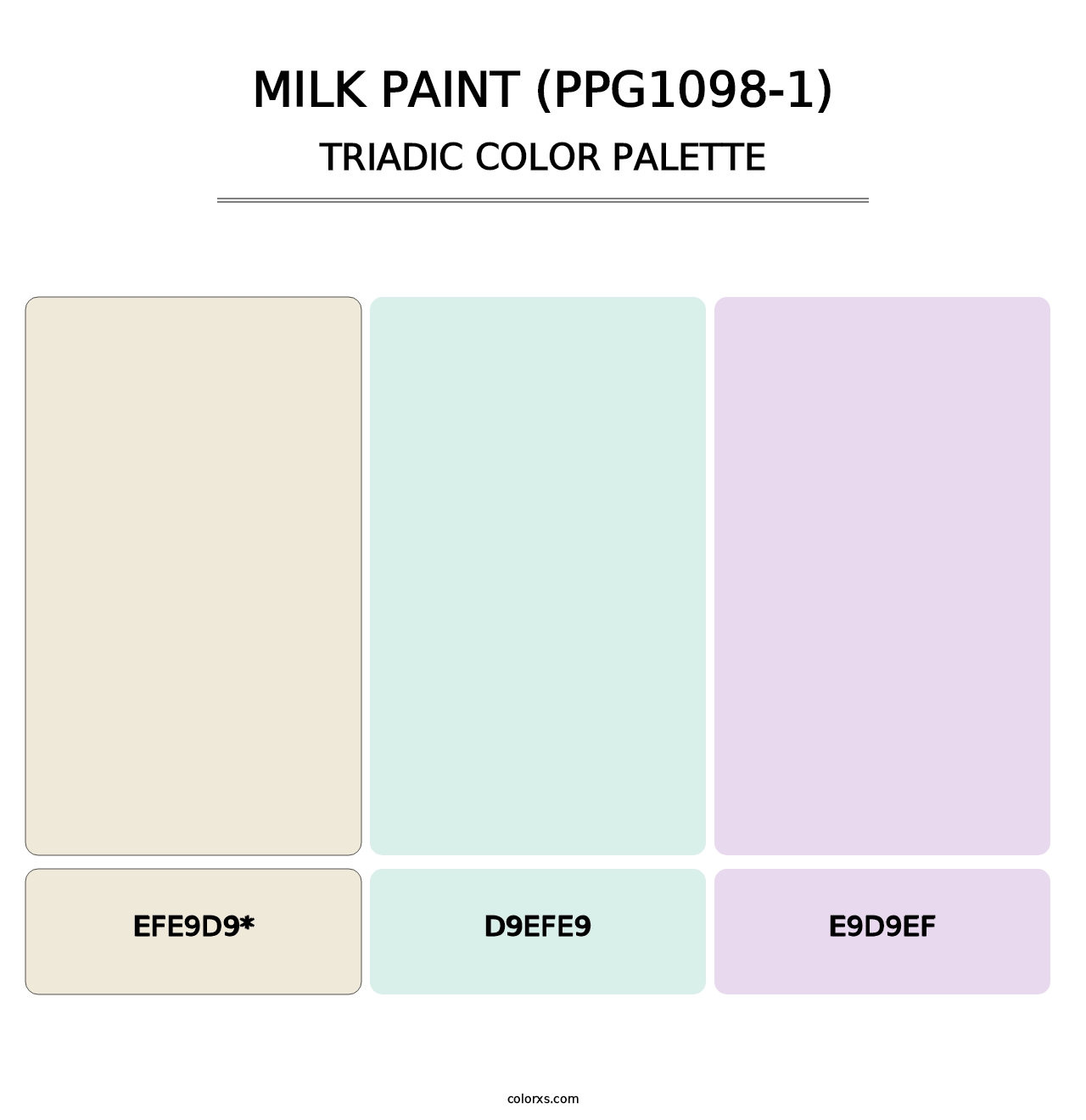 Milk Paint (PPG1098-1) - Triadic Color Palette