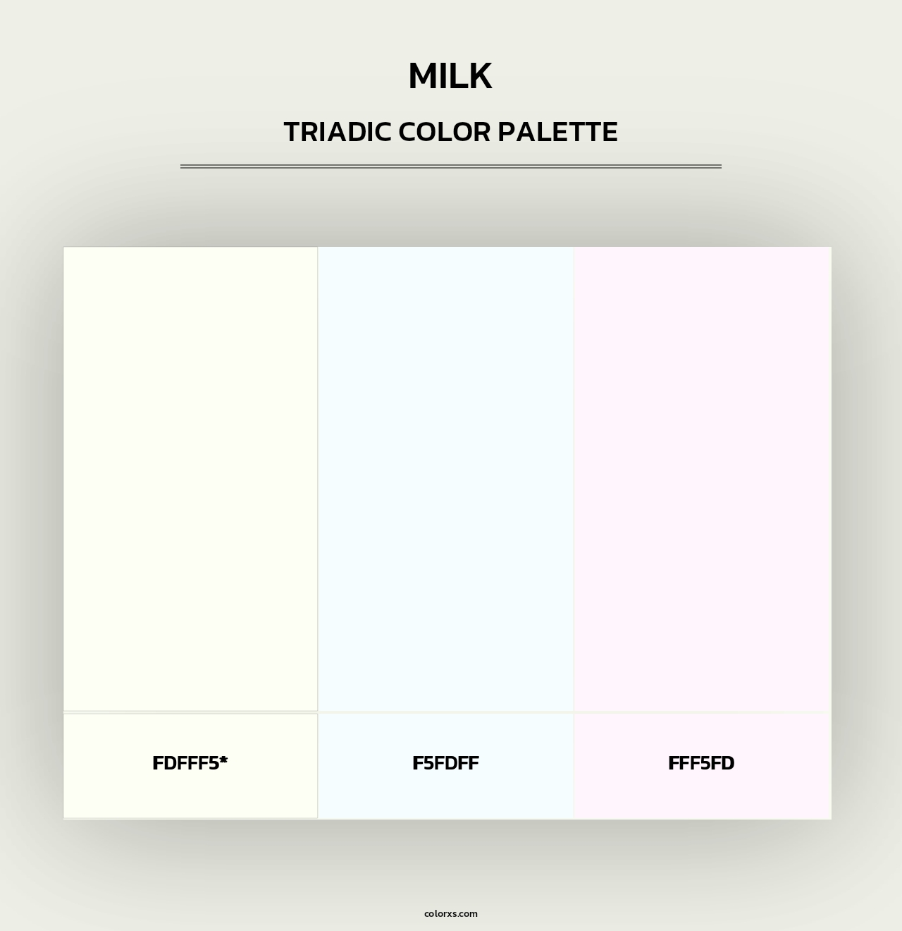 Milk - Triadic Color Palette