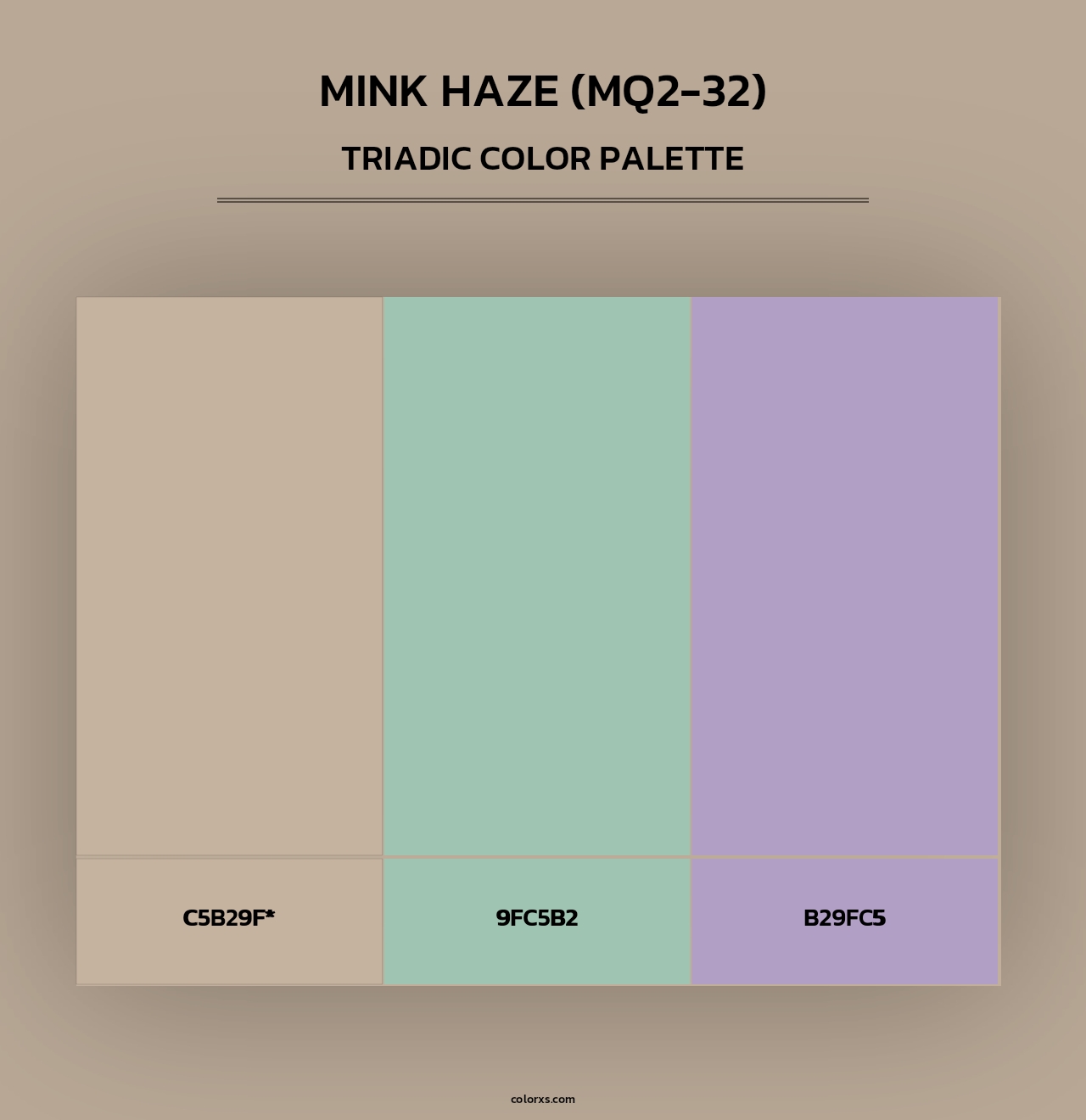 Mink Haze (MQ2-32) - Triadic Color Palette