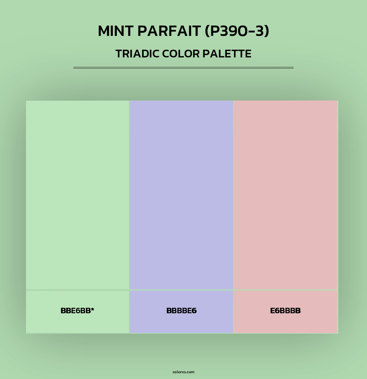 Mint Parfait (P390-3) - Triadic Color Palette