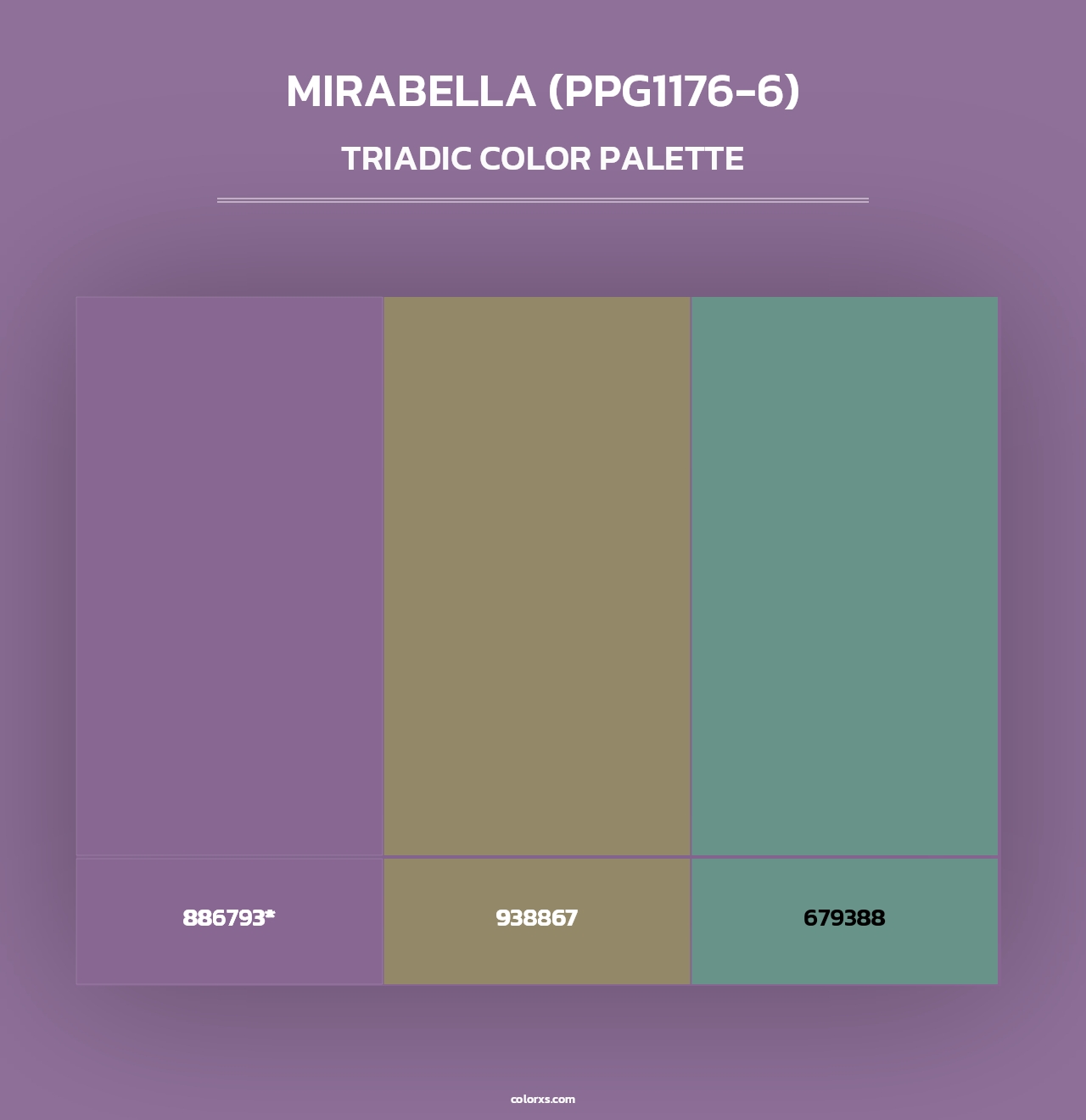 Mirabella (PPG1176-6) - Triadic Color Palette