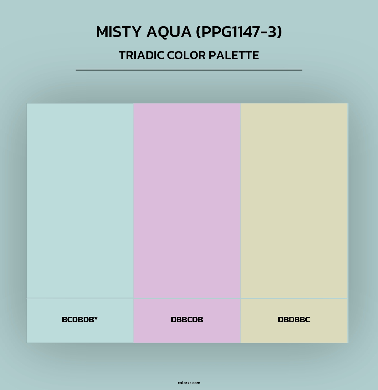 Misty Aqua (PPG1147-3) - Triadic Color Palette