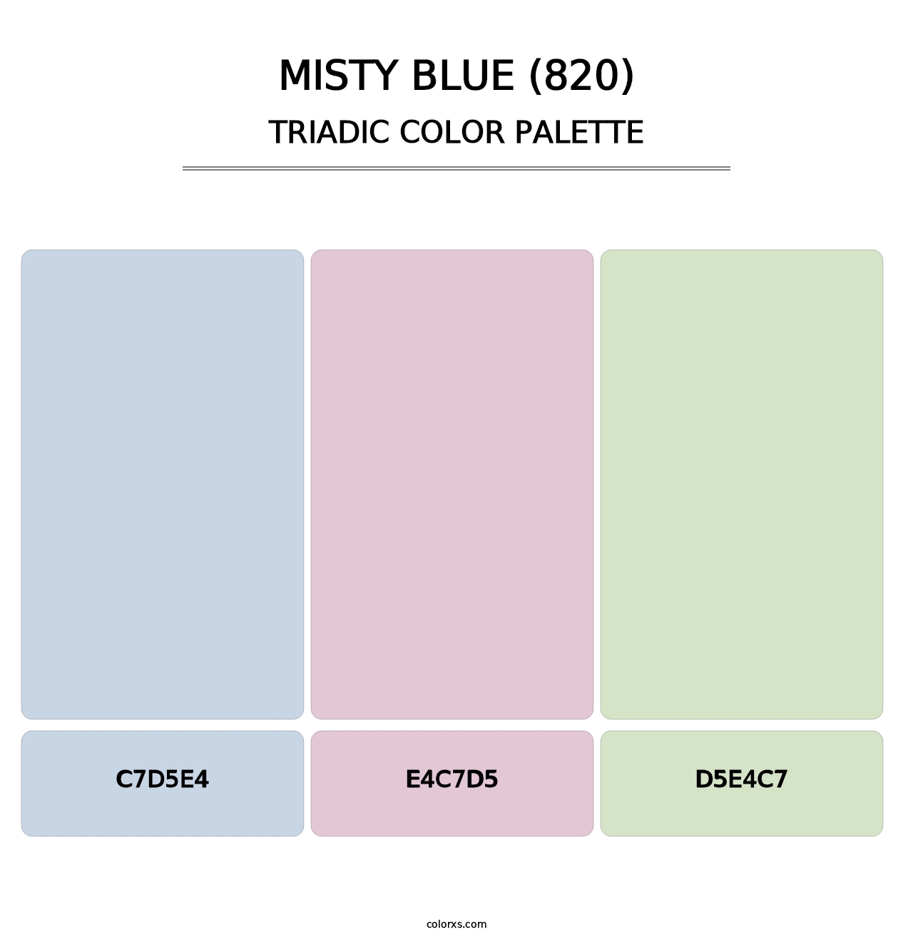 Misty Blue (820) - Triadic Color Palette