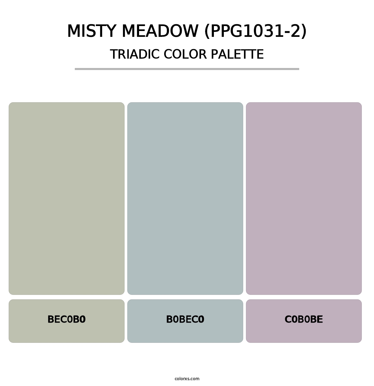 Misty Meadow (PPG1031-2) - Triadic Color Palette