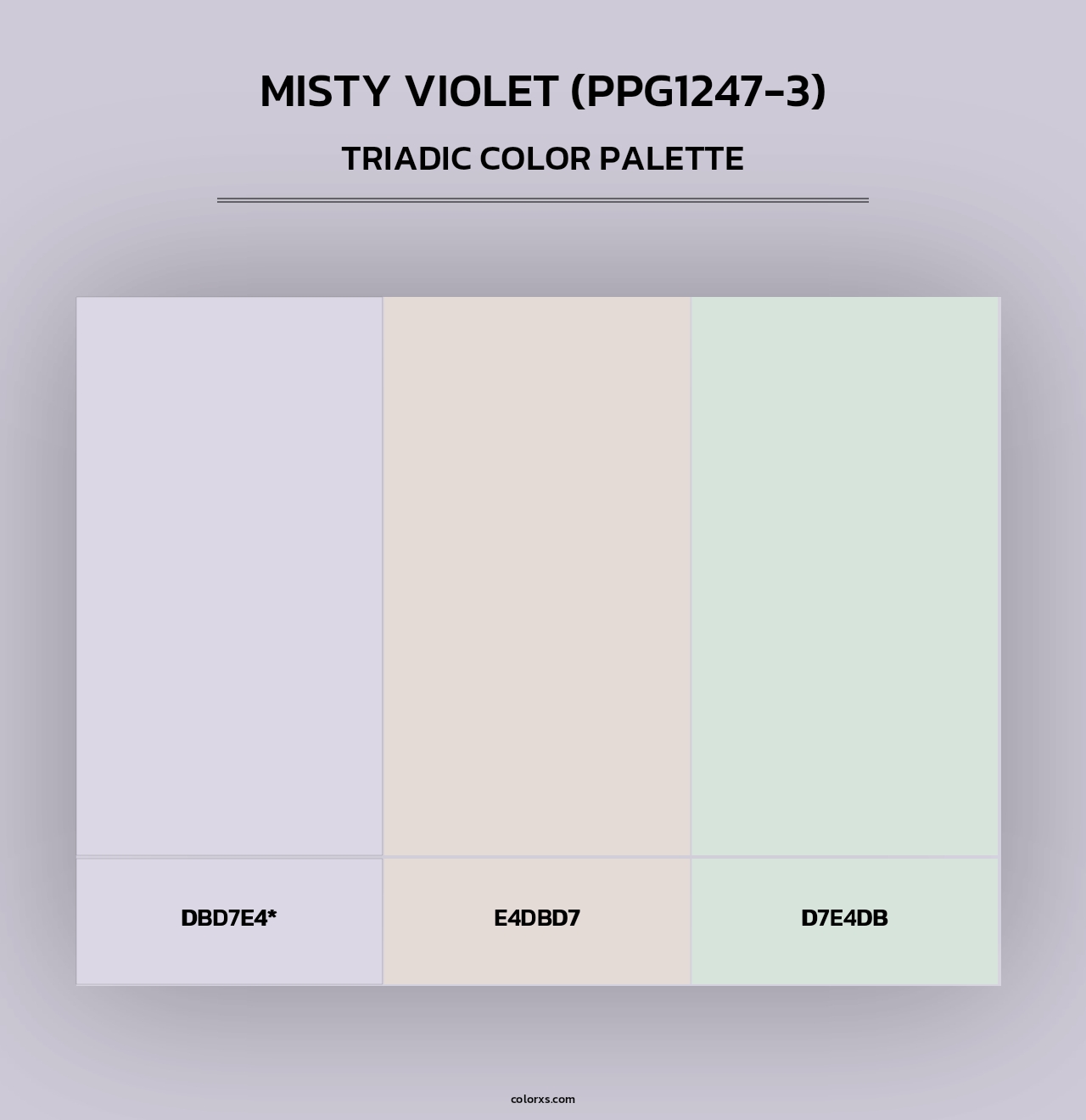 Misty Violet (PPG1247-3) - Triadic Color Palette
