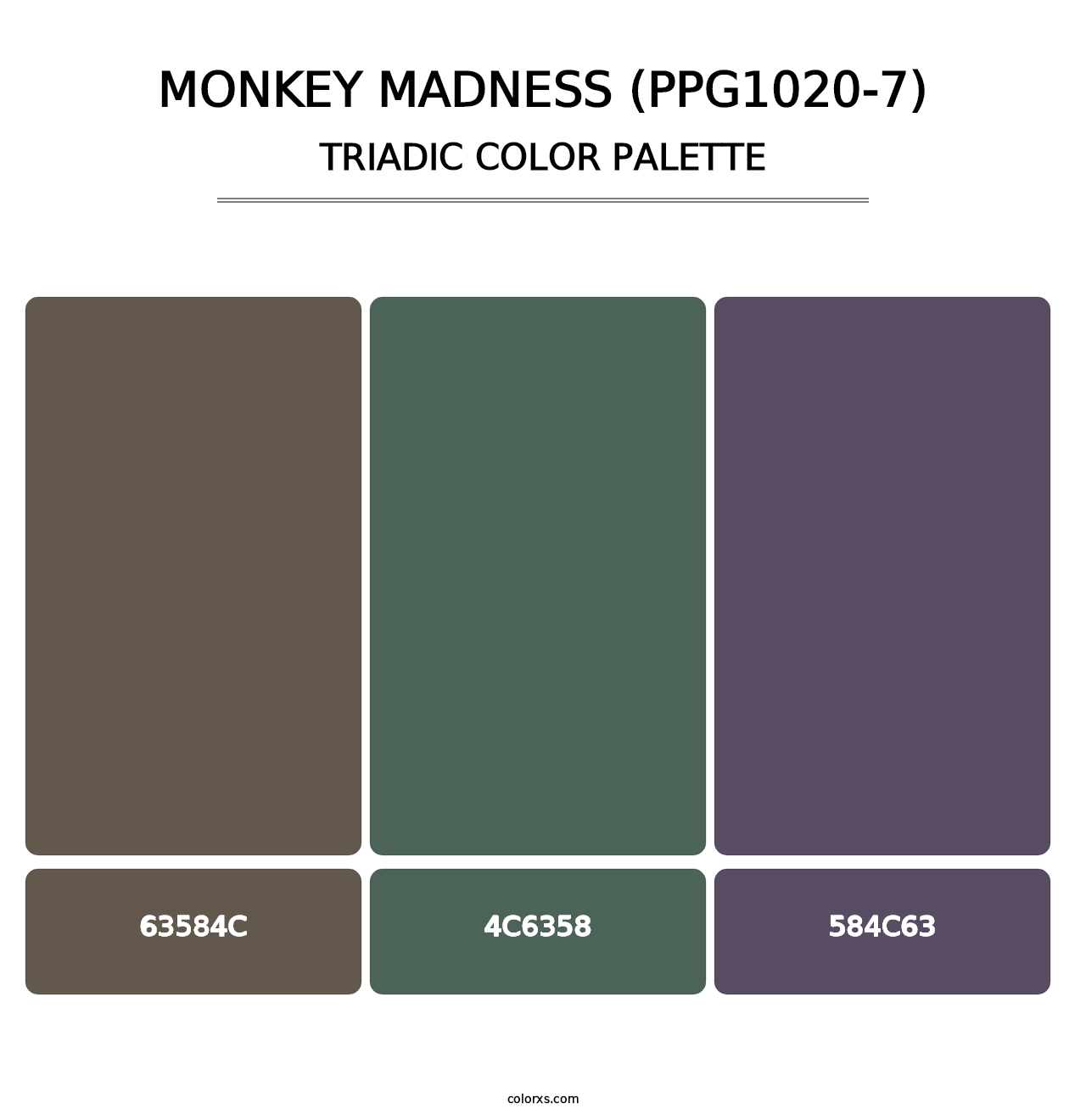 Monkey Madness (PPG1020-7) - Triadic Color Palette