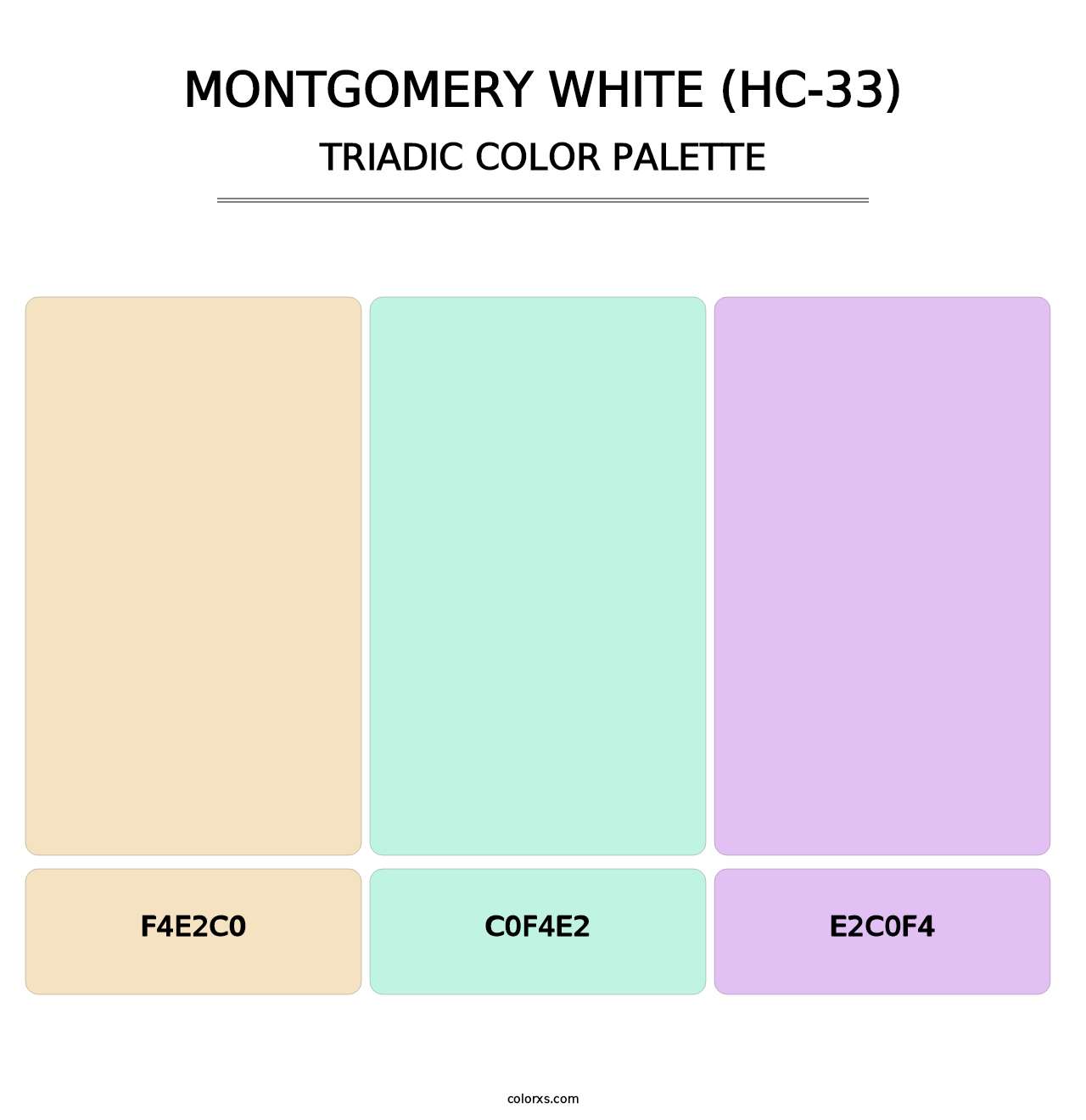 Montgomery White (HC-33) - Triadic Color Palette