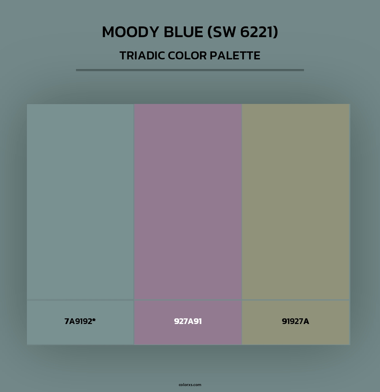 Moody Blue (SW 6221) - Triadic Color Palette