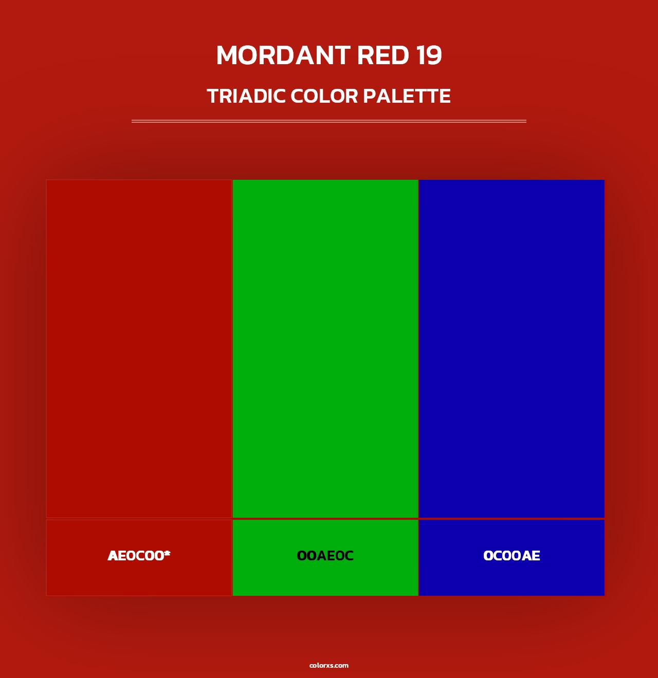 Mordant red 19 - Triadic Color Palette