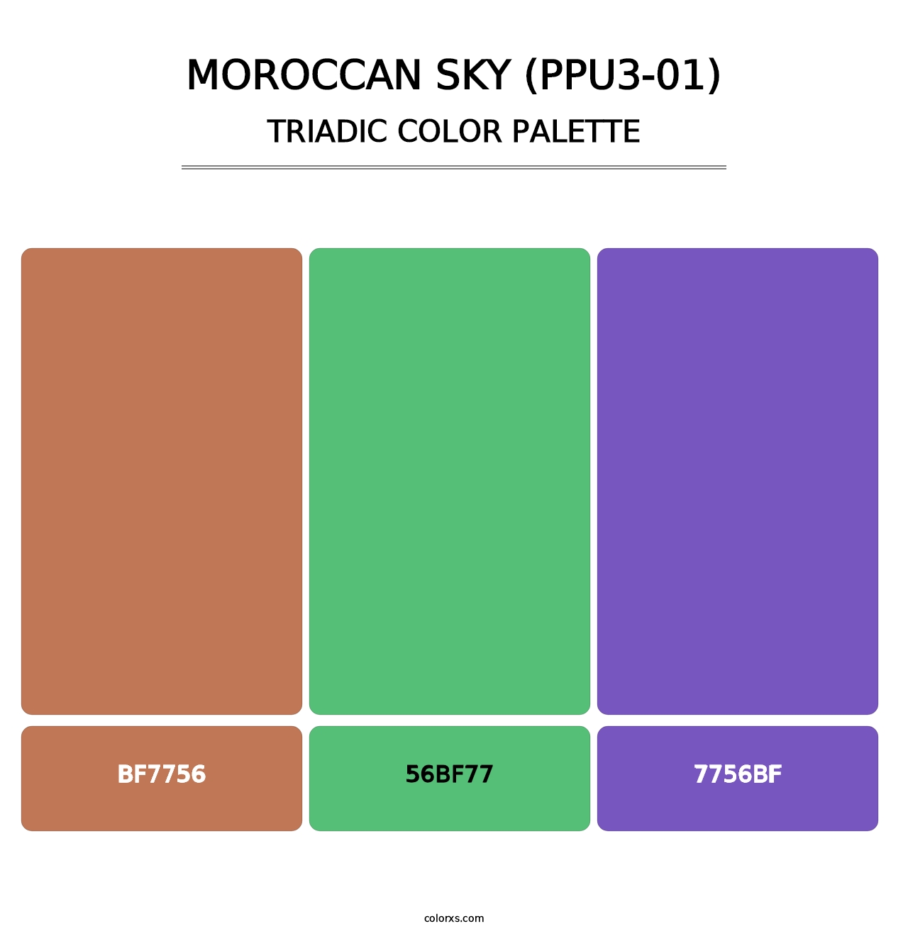 Moroccan Sky (PPU3-01) - Triadic Color Palette