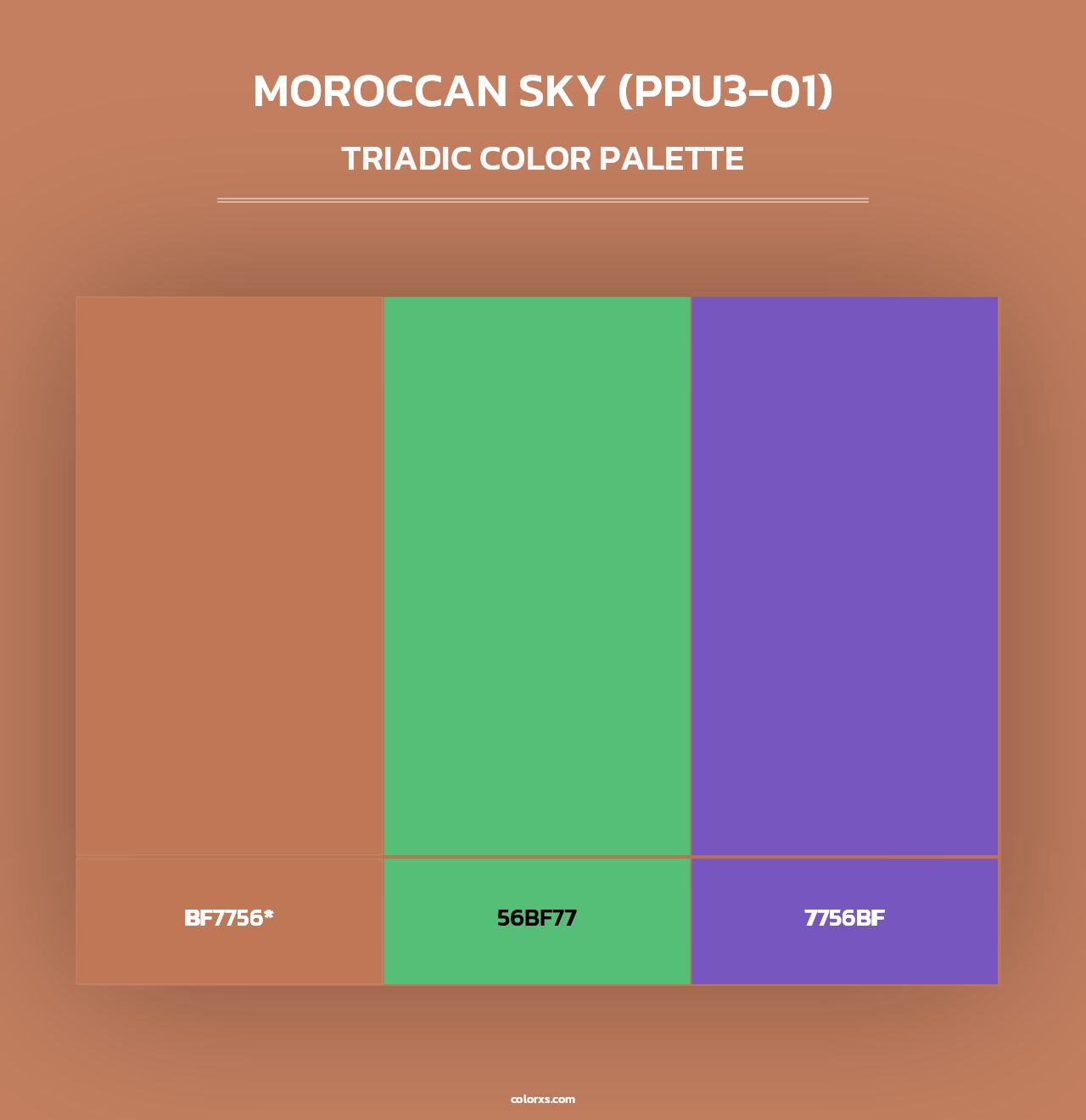 Moroccan Sky (PPU3-01) - Triadic Color Palette