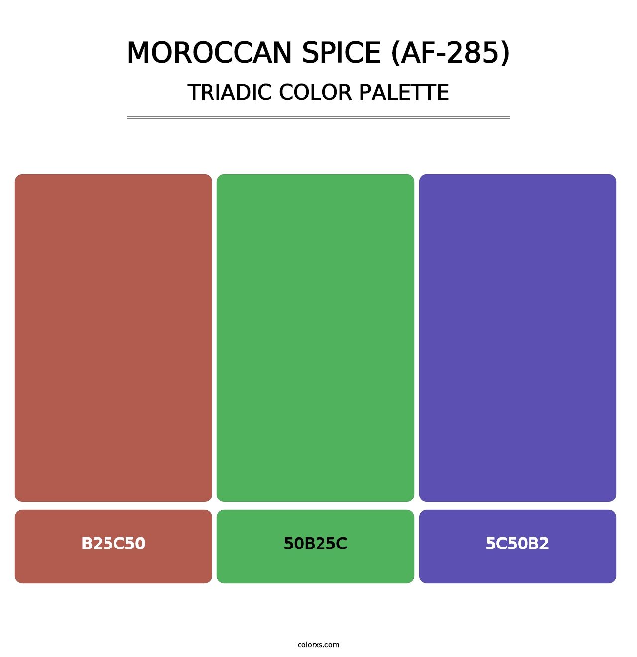 Moroccan Spice (AF-285) - Triadic Color Palette