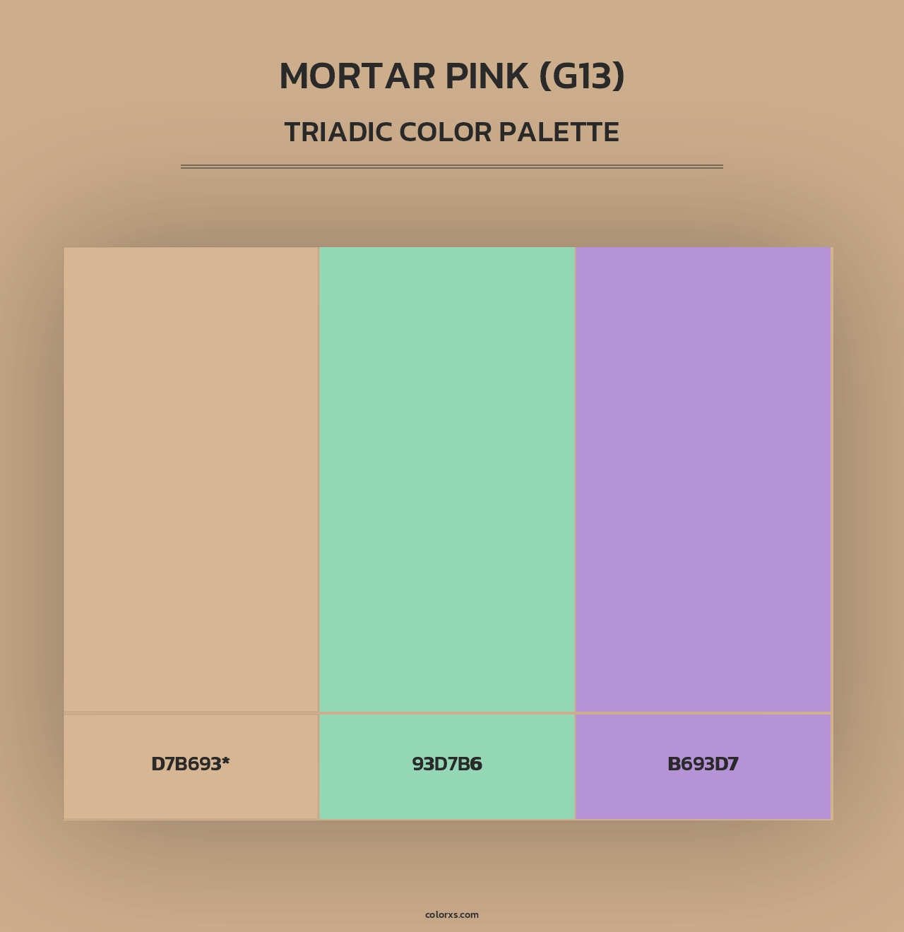 Mortar Pink (G13) - Triadic Color Palette