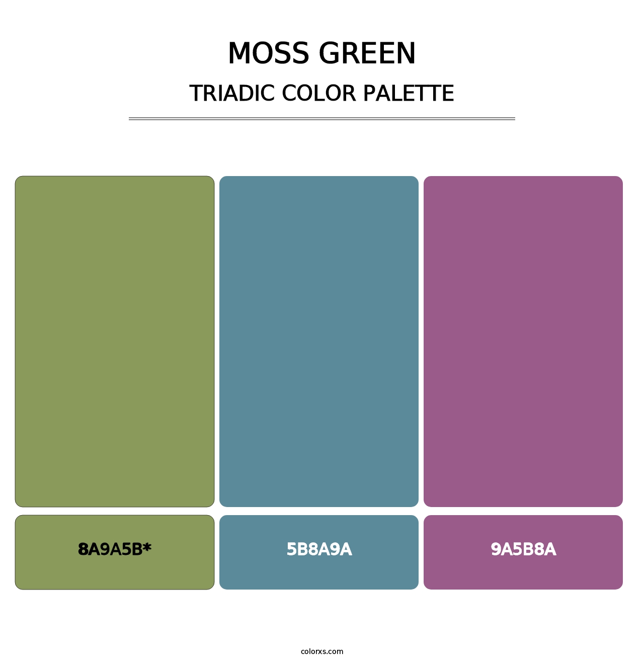 Moss Green - Triadic Color Palette