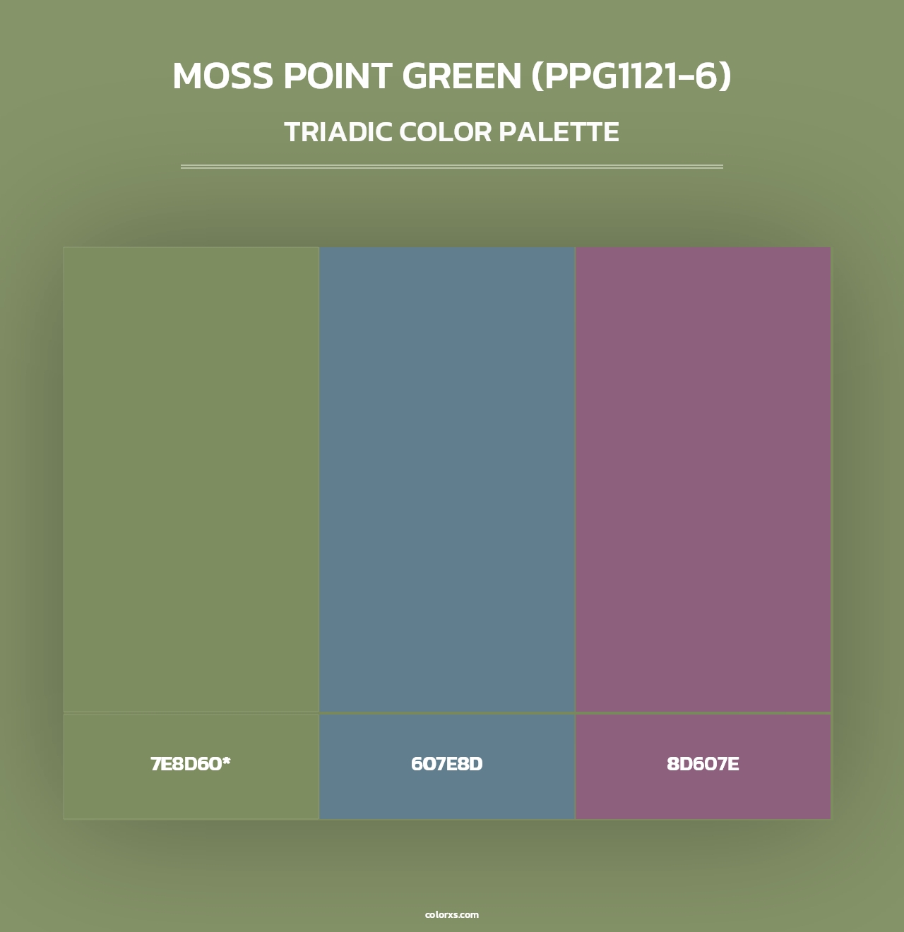 Moss Point Green (PPG1121-6) - Triadic Color Palette