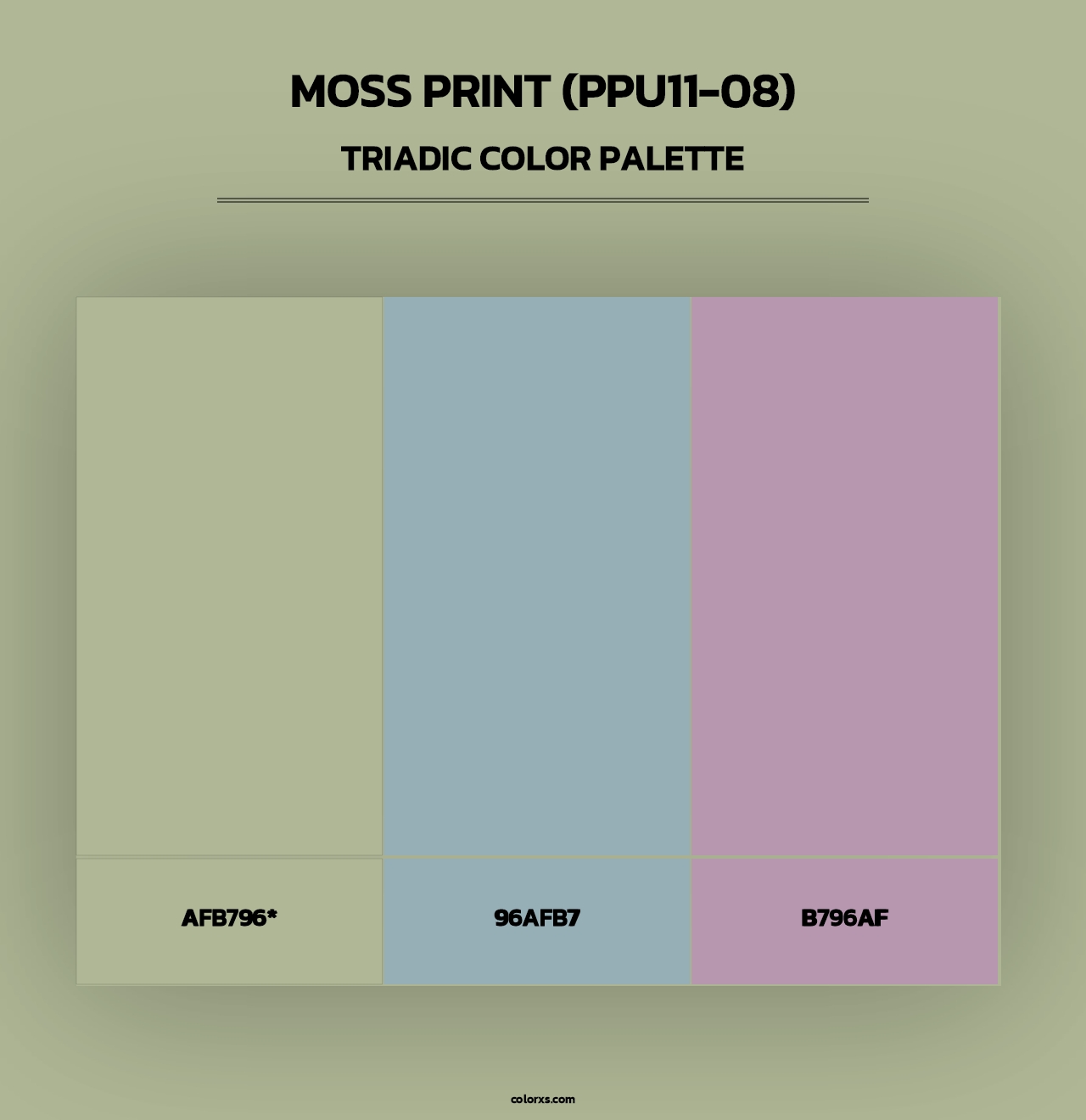 Moss Print (PPU11-08) - Triadic Color Palette