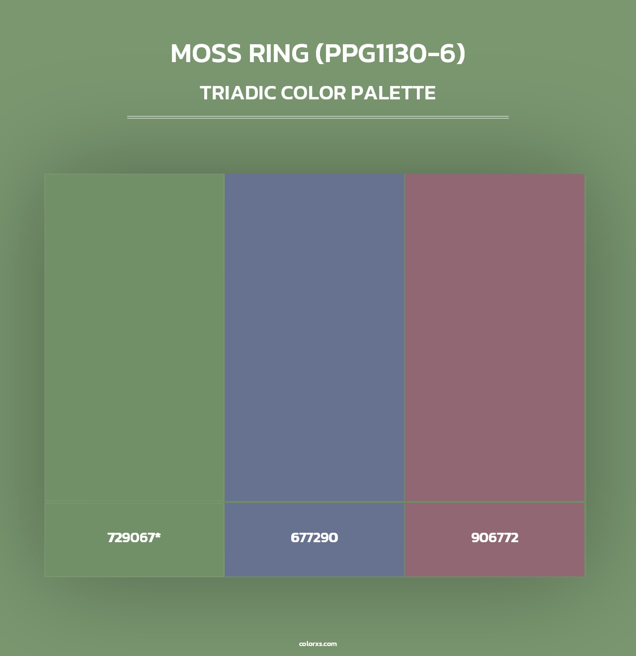 Moss Ring (PPG1130-6) - Triadic Color Palette