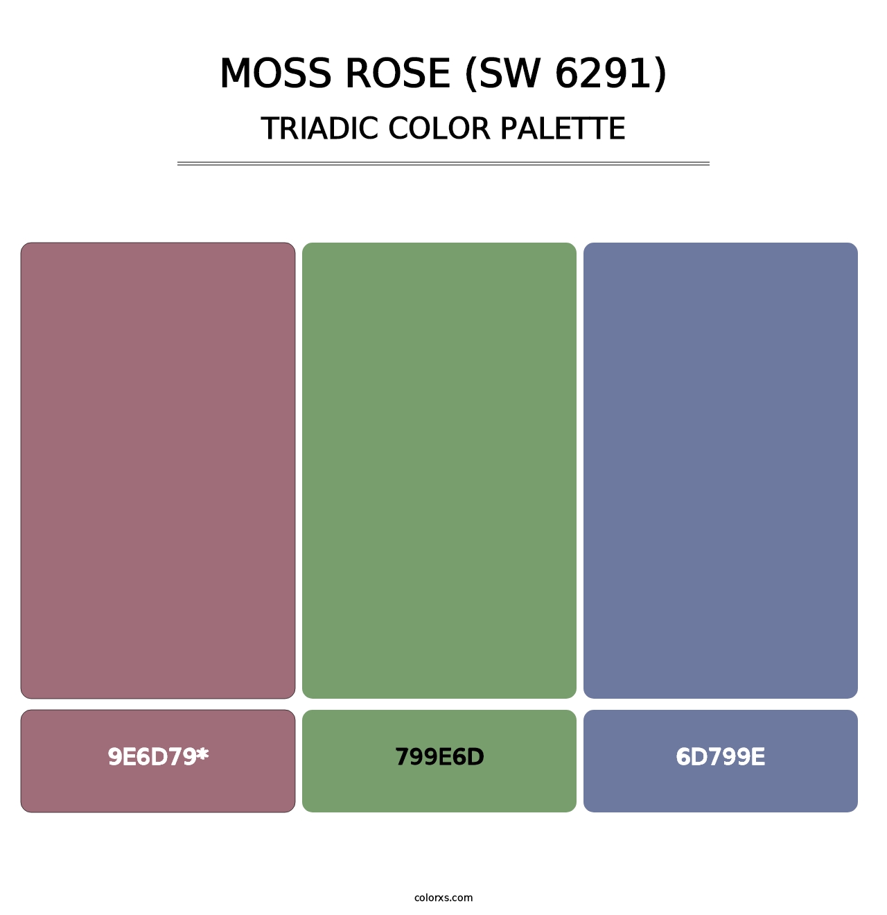 Moss Rose (SW 6291) - Triadic Color Palette