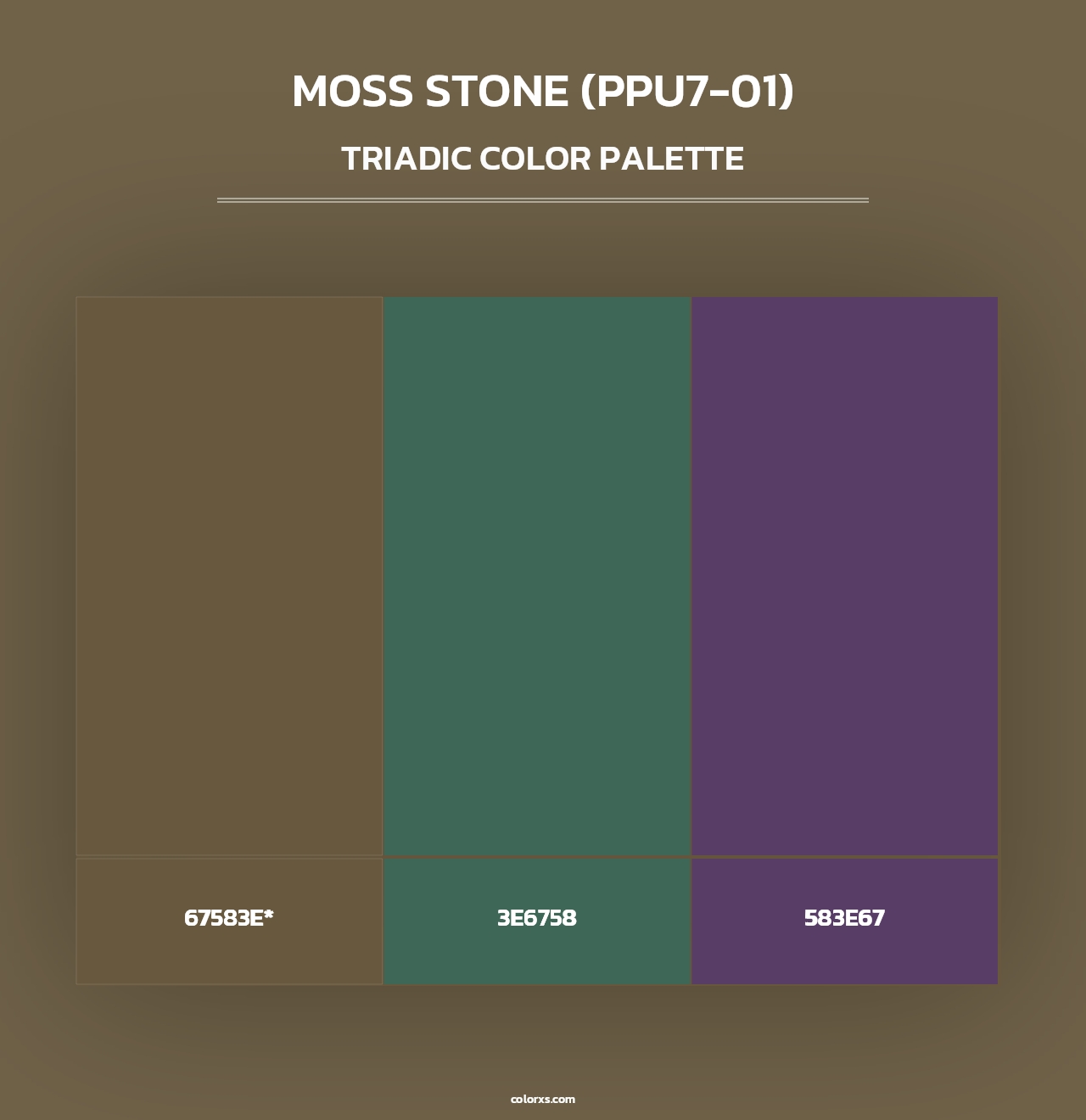 Moss Stone (PPU7-01) - Triadic Color Palette