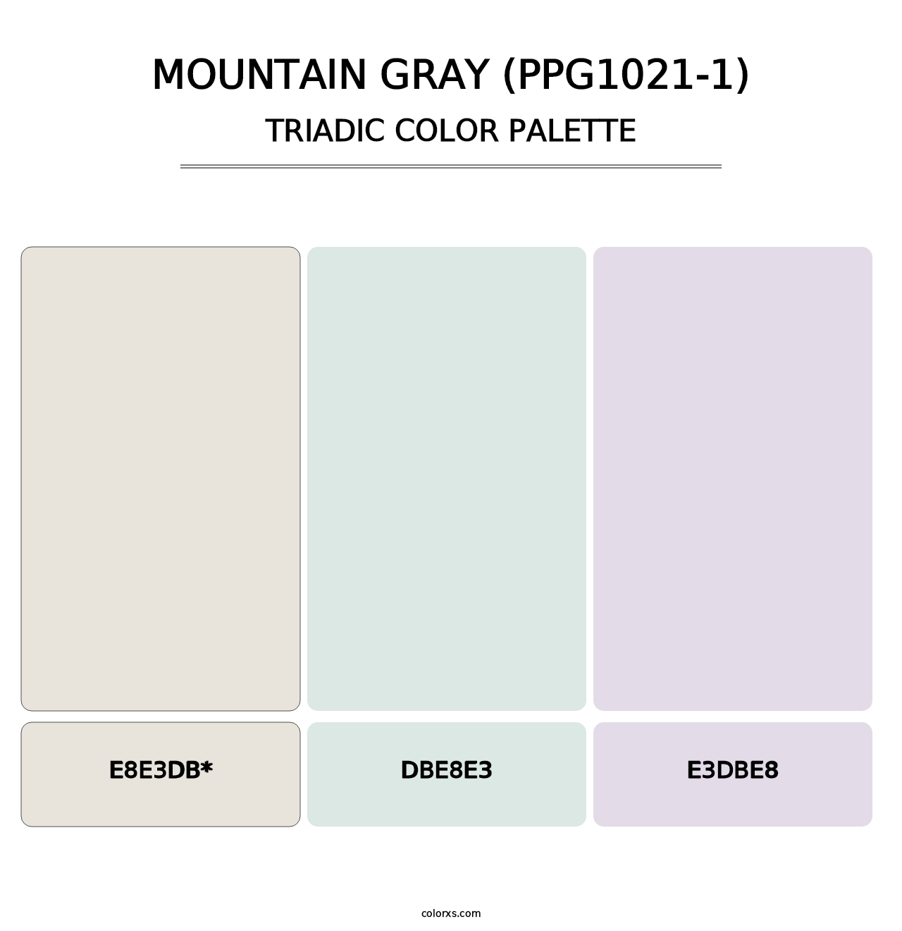 Mountain Gray (PPG1021-1) - Triadic Color Palette