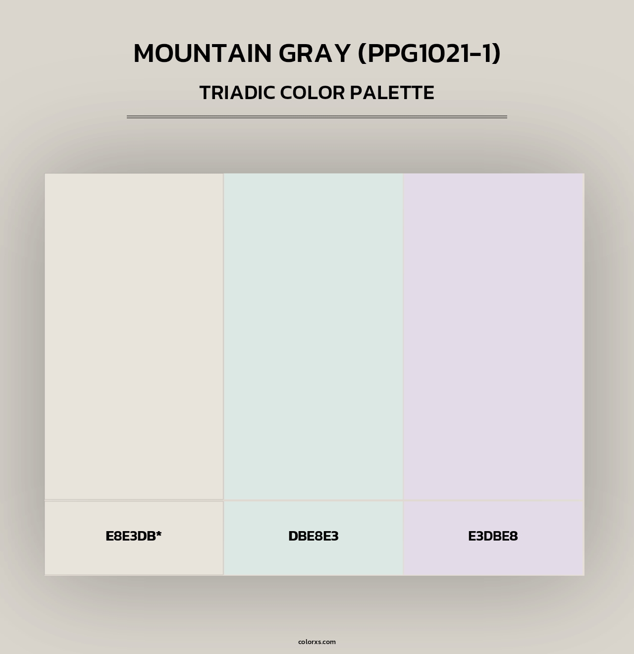 Mountain Gray (PPG1021-1) - Triadic Color Palette