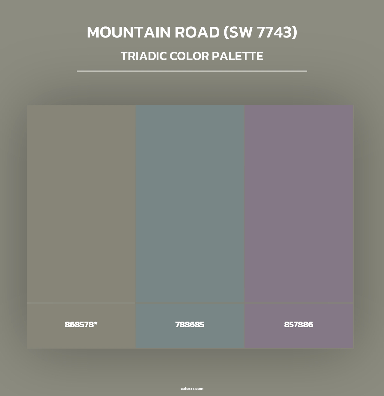 Mountain Road (SW 7743) - Triadic Color Palette