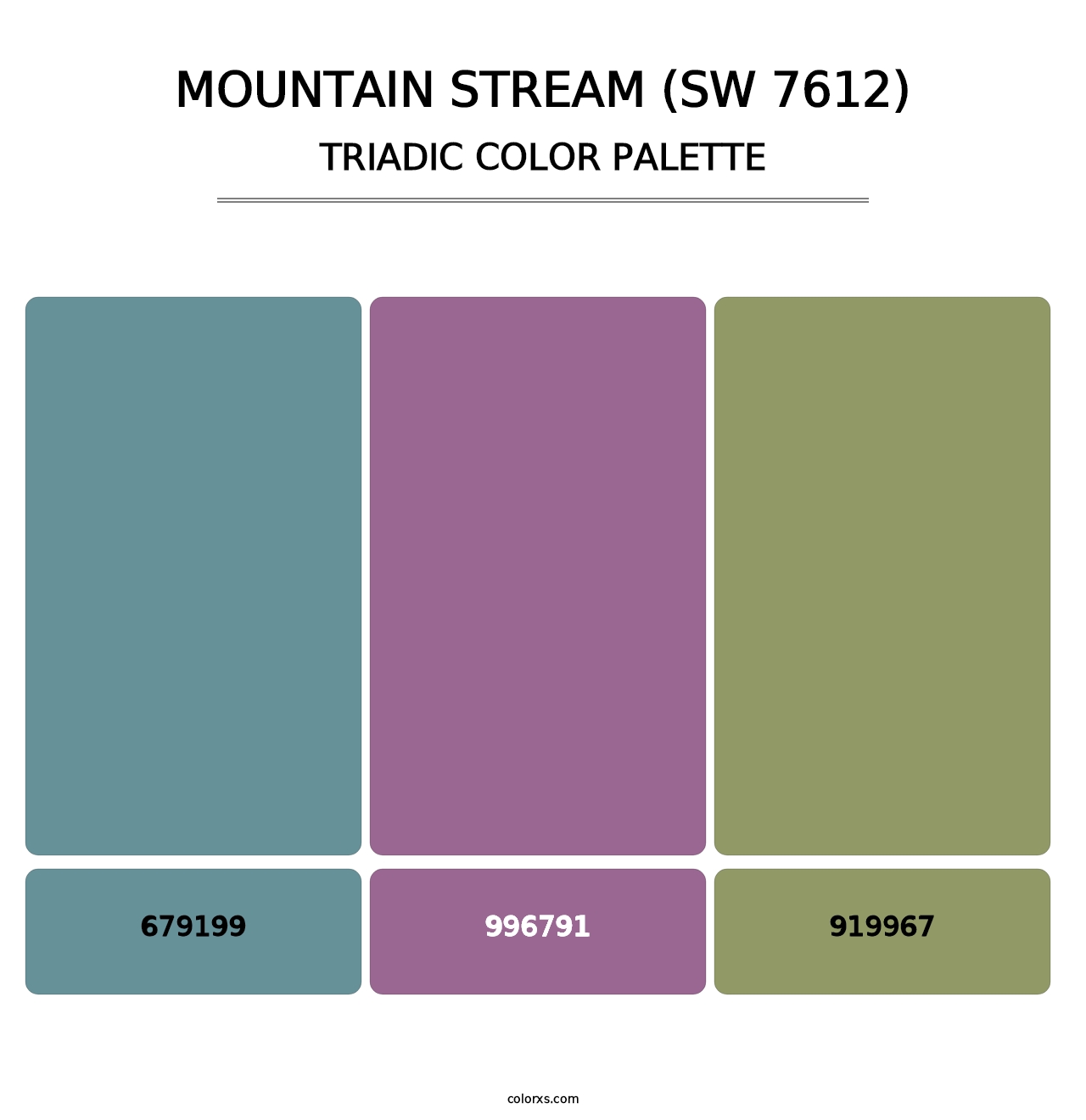 Mountain Stream (SW 7612) - Triadic Color Palette