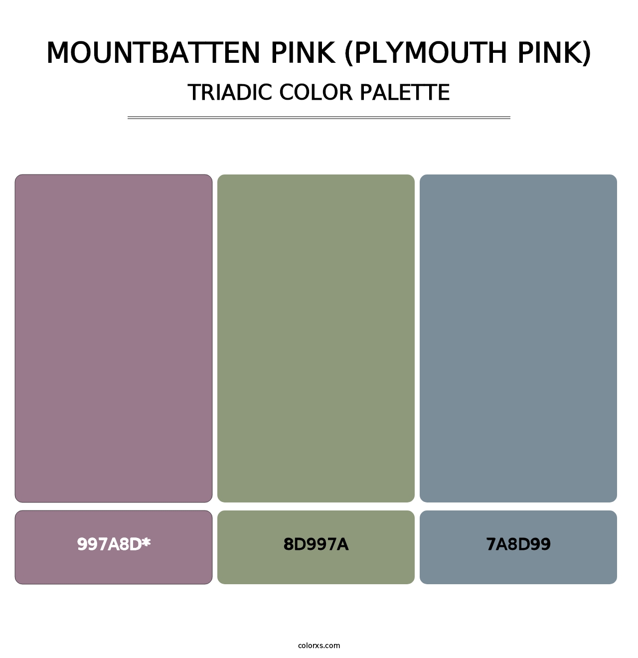 Mountbatten Pink (Plymouth Pink) - Triadic Color Palette