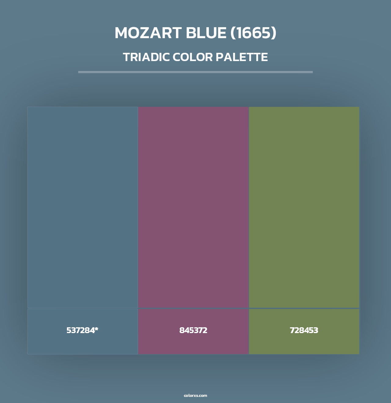 Mozart Blue (1665) - Triadic Color Palette