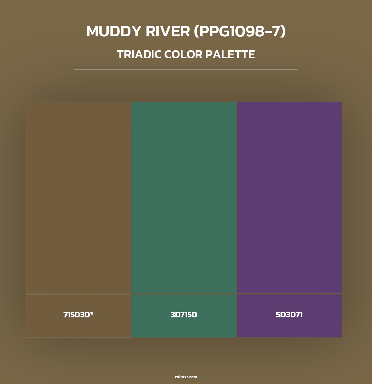 Muddy River (PPG1098-7) - Triadic Color Palette