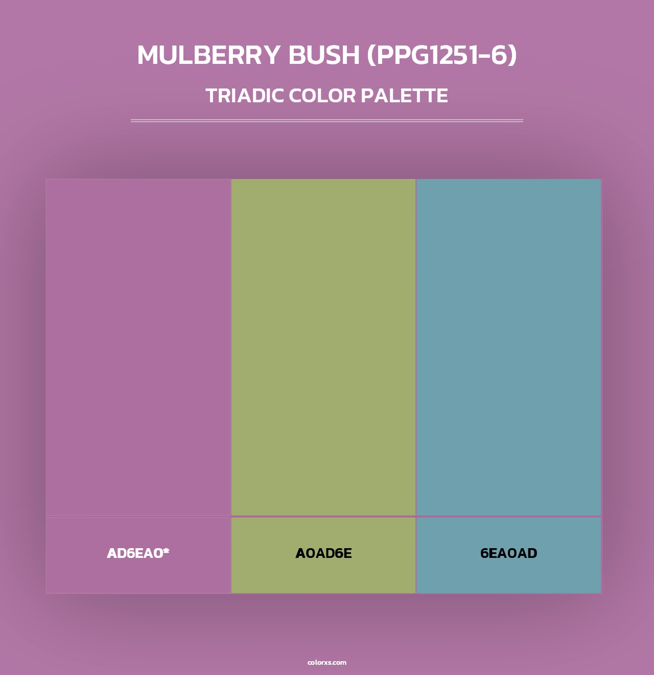 Mulberry Bush (PPG1251-6) - Triadic Color Palette