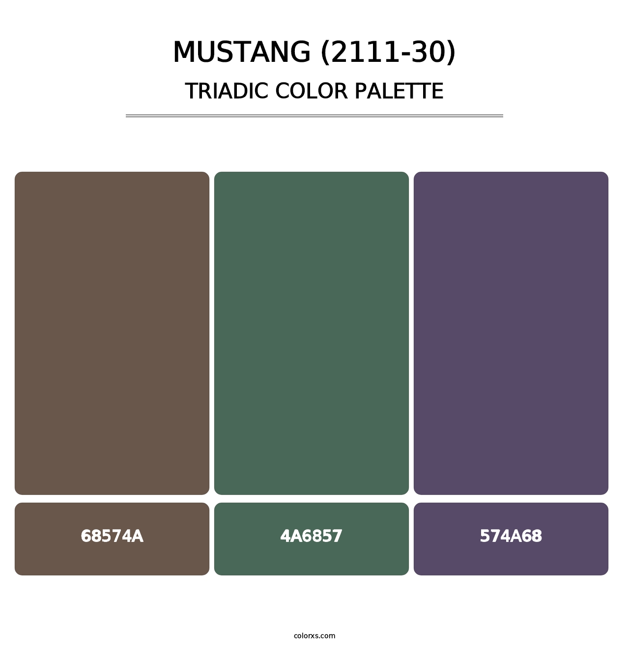 Mustang (2111-30) - Triadic Color Palette