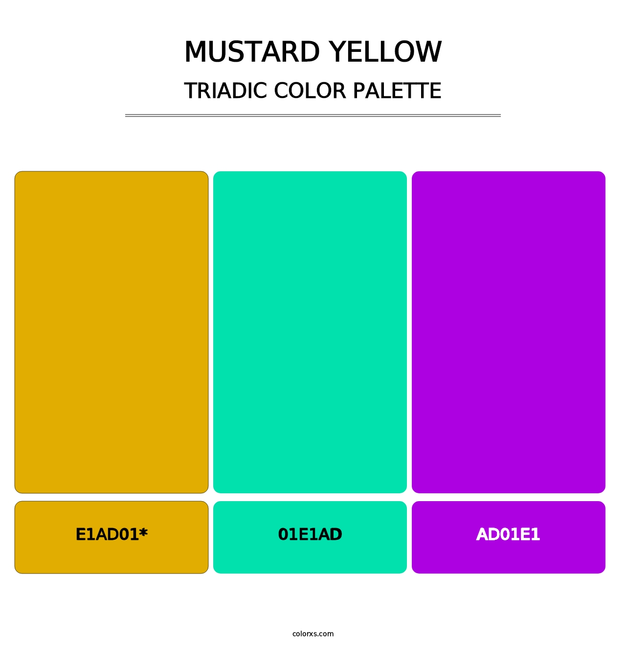 Mustard Yellow - Triadic Color Palette