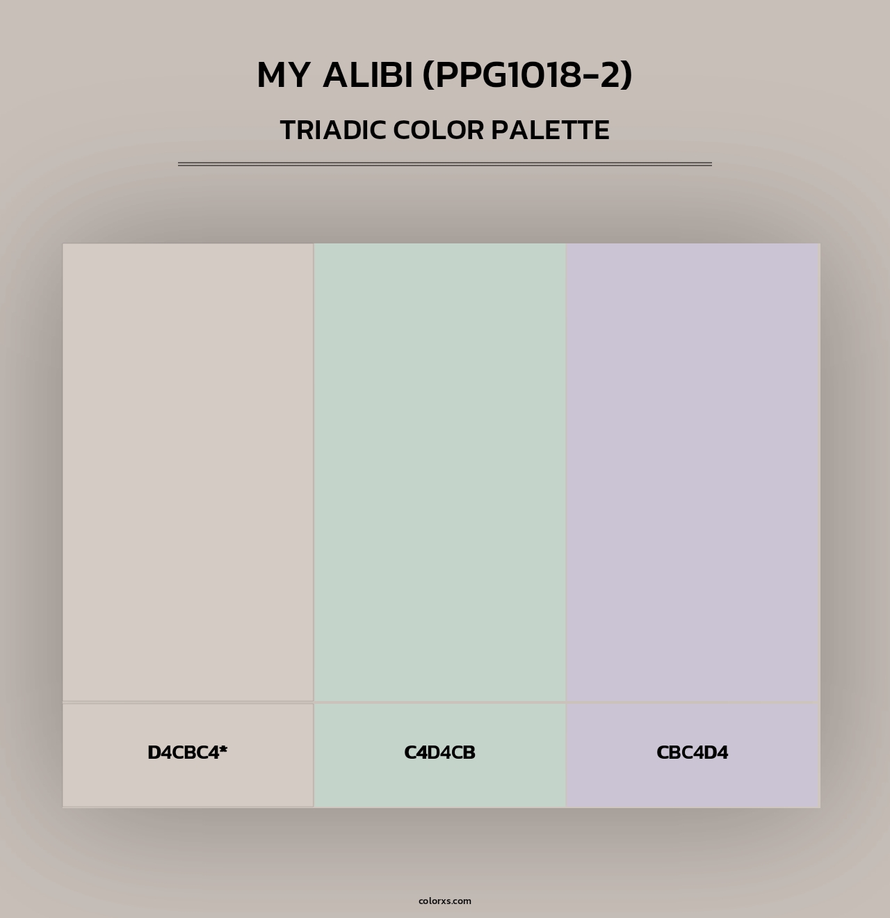 My Alibi (PPG1018-2) - Triadic Color Palette