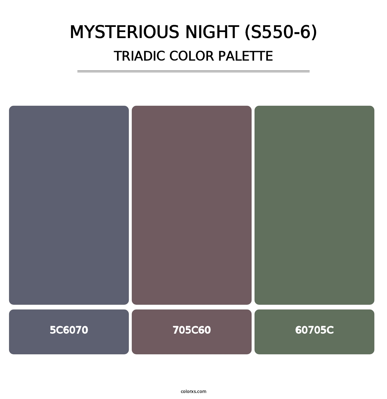 Mysterious Night (S550-6) - Triadic Color Palette