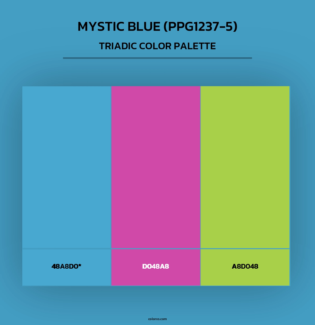 Mystic Blue (PPG1237-5) - Triadic Color Palette
