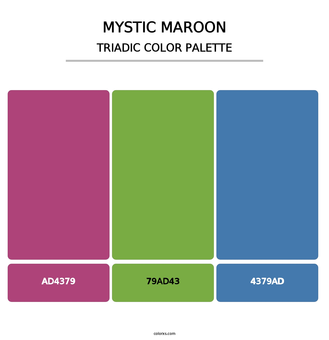 Mystic Maroon - Triadic Color Palette