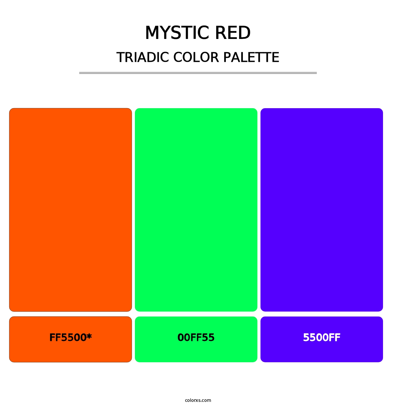Mystic Red - Triadic Color Palette