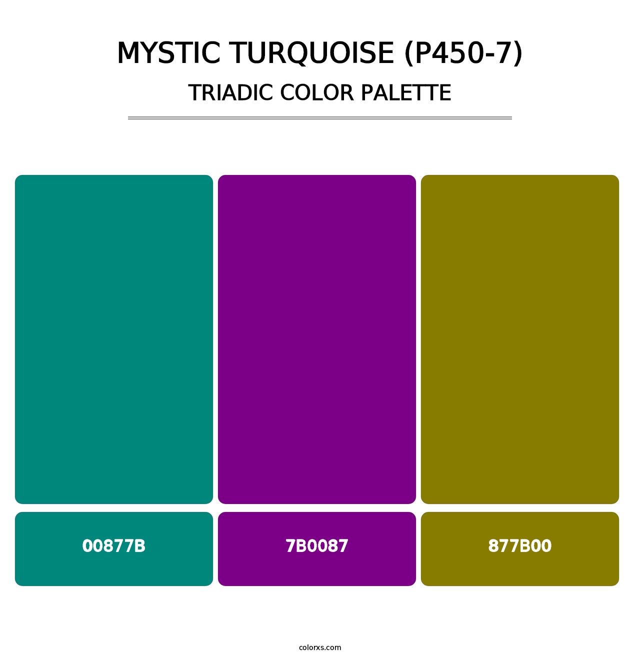 Mystic Turquoise (P450-7) - Triadic Color Palette
