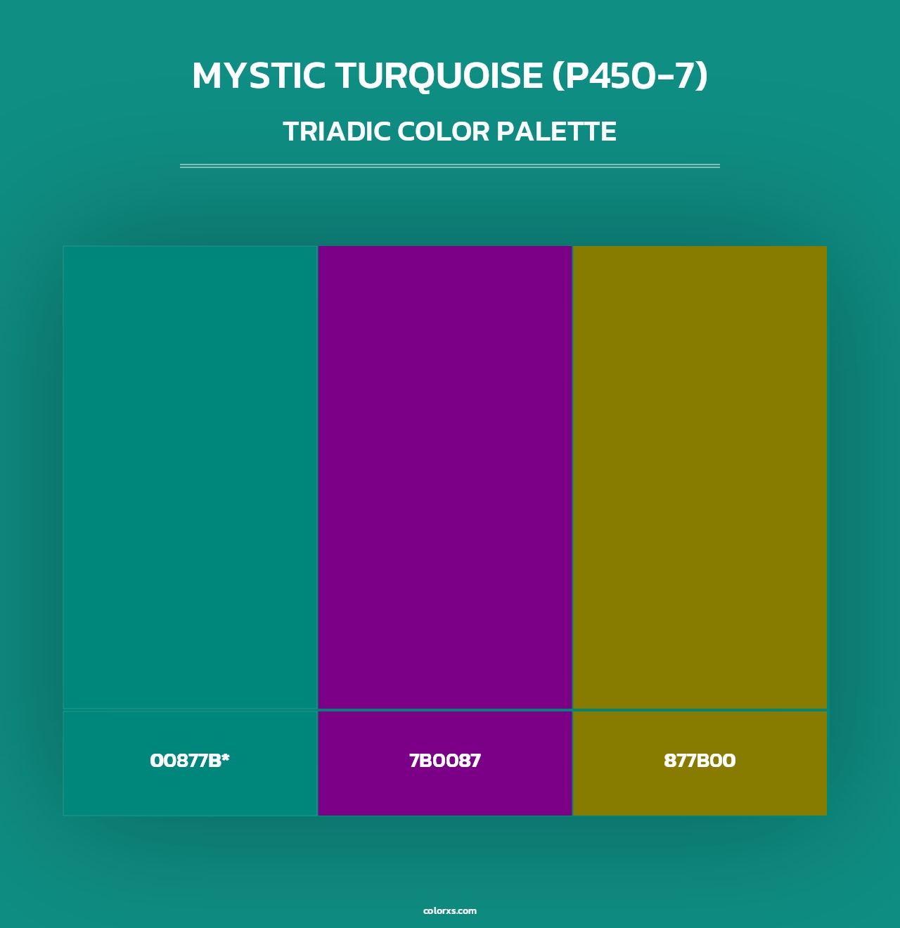 Mystic Turquoise (P450-7) - Triadic Color Palette