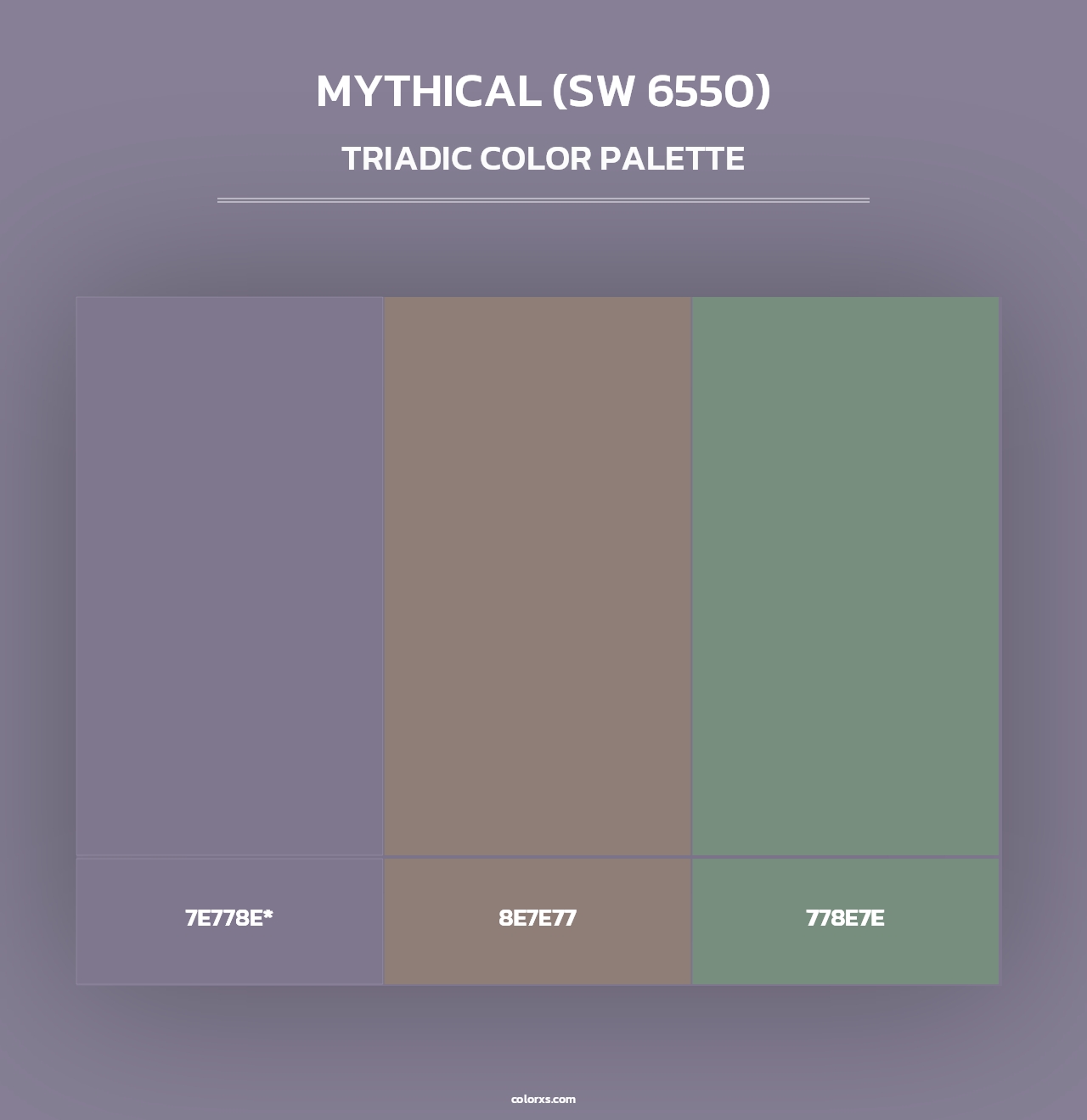 Mythical (SW 6550) - Triadic Color Palette