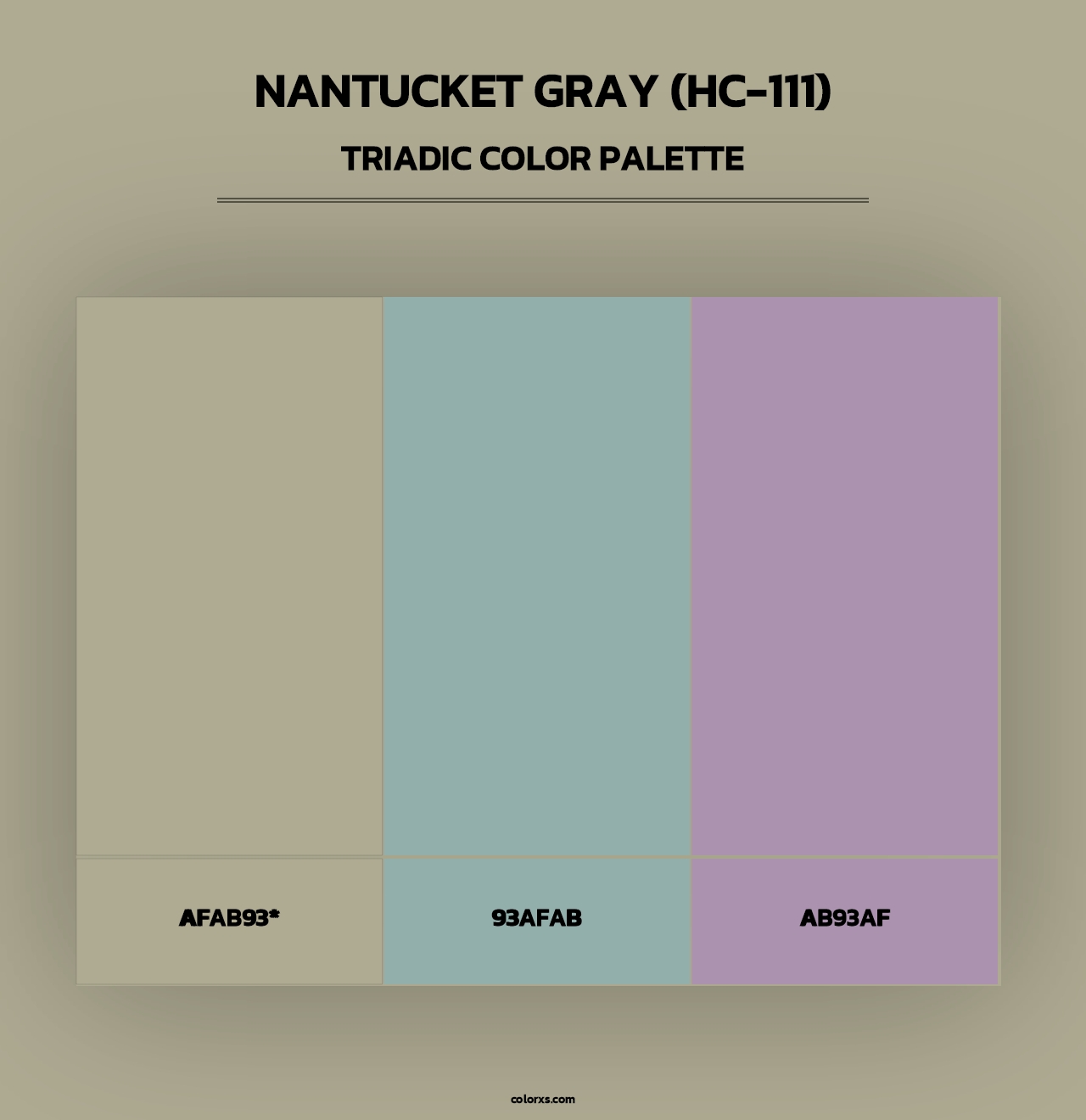 Nantucket Gray (HC-111) - Triadic Color Palette