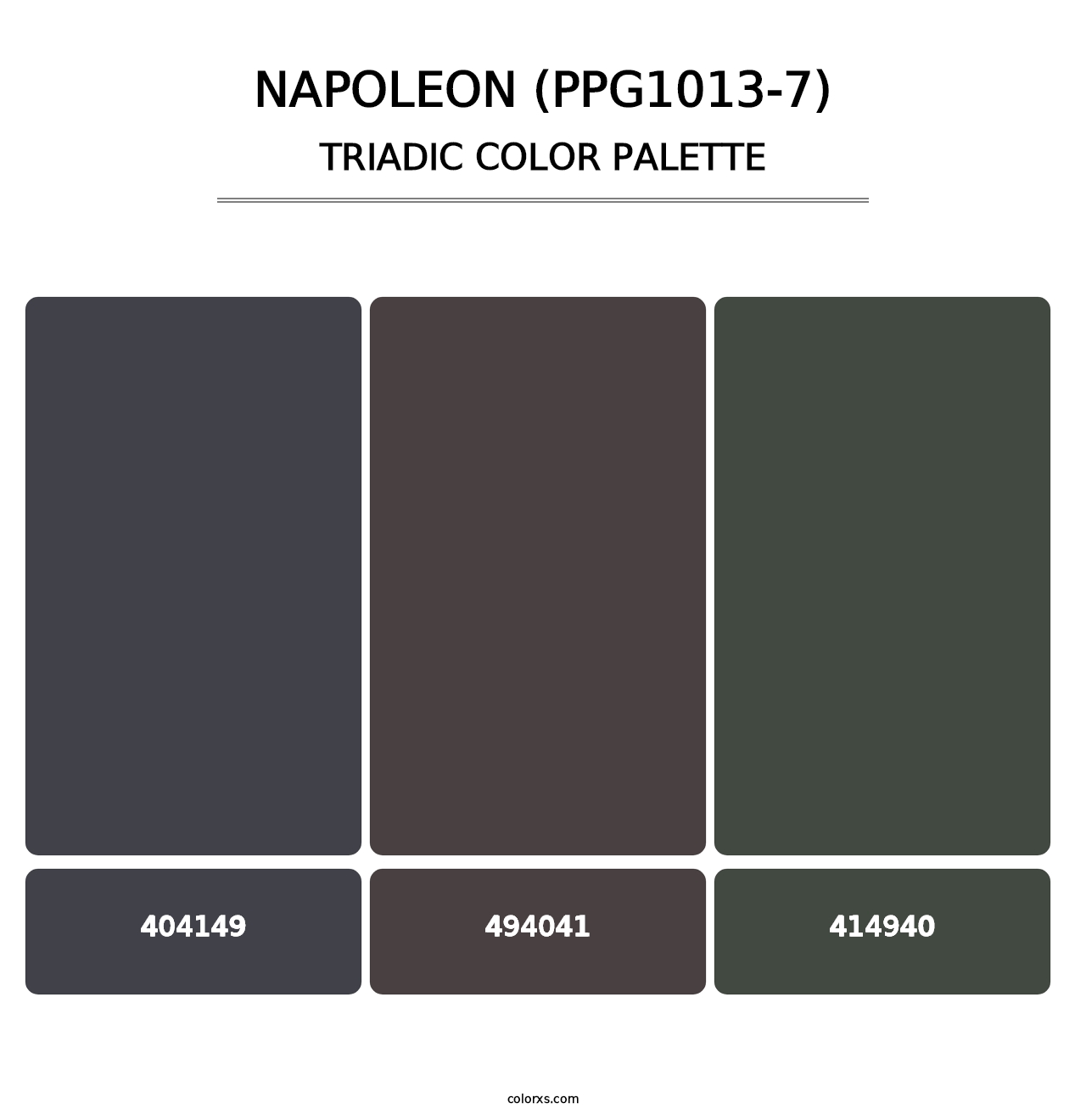 Napoleon (PPG1013-7) - Triadic Color Palette