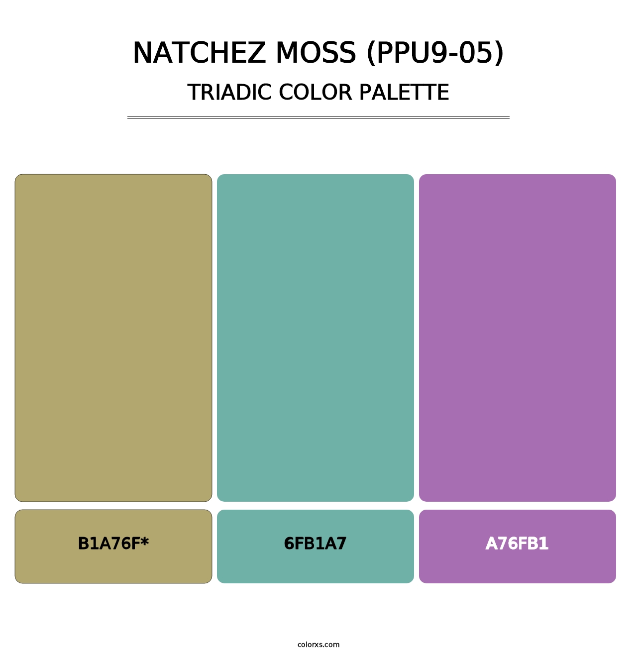 Natchez Moss (PPU9-05) - Triadic Color Palette