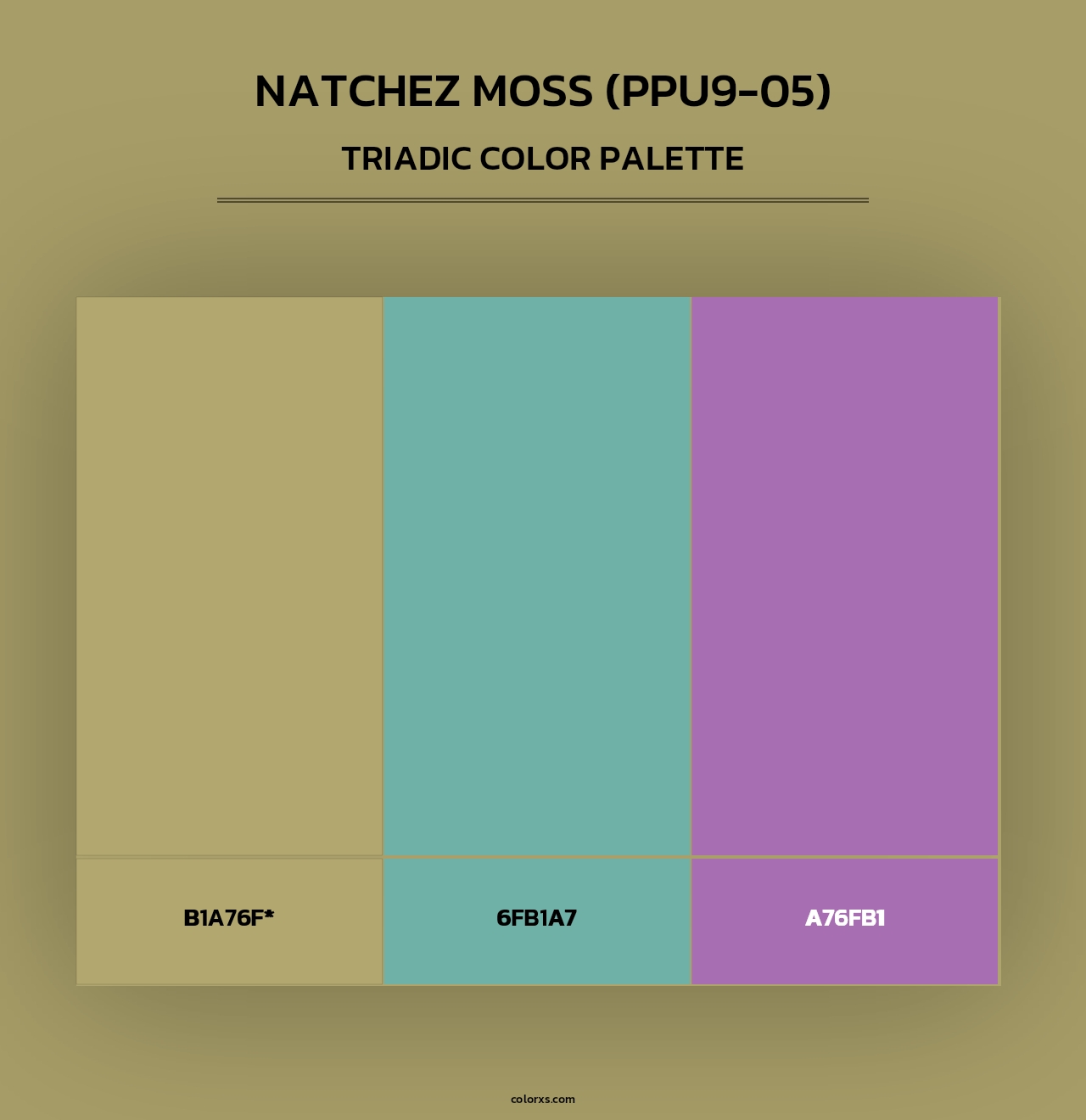 Natchez Moss (PPU9-05) - Triadic Color Palette