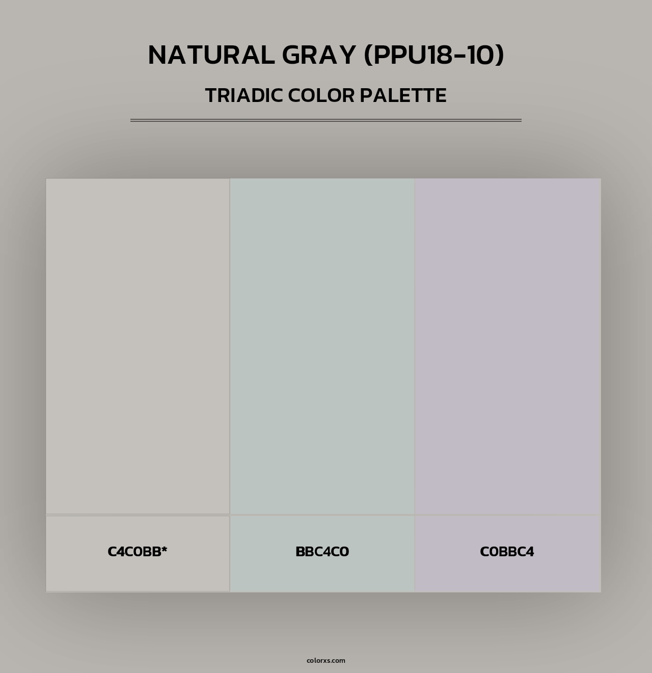 Natural Gray (PPU18-10) - Triadic Color Palette