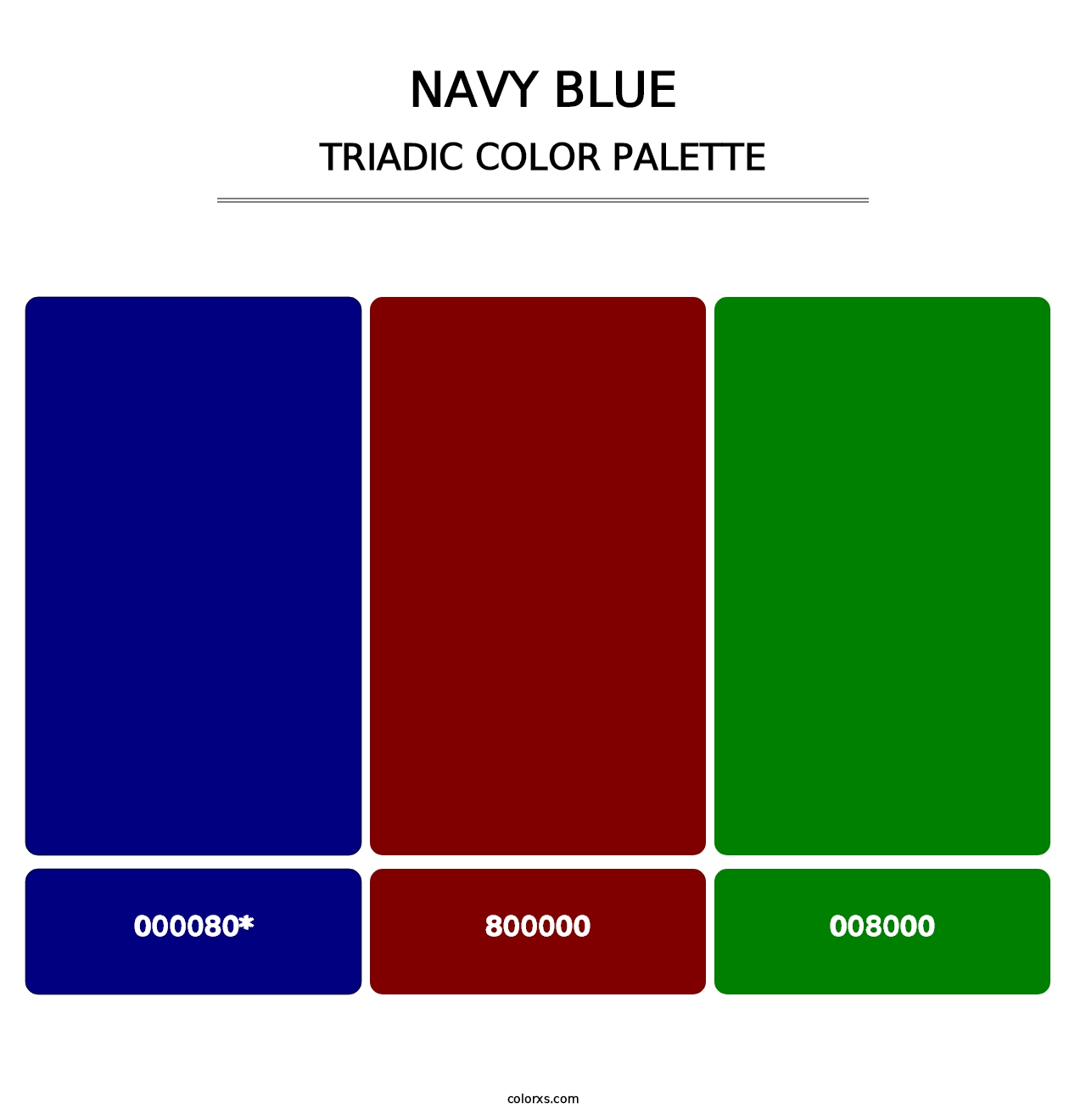 Navy Blue - Triadic Color Palette