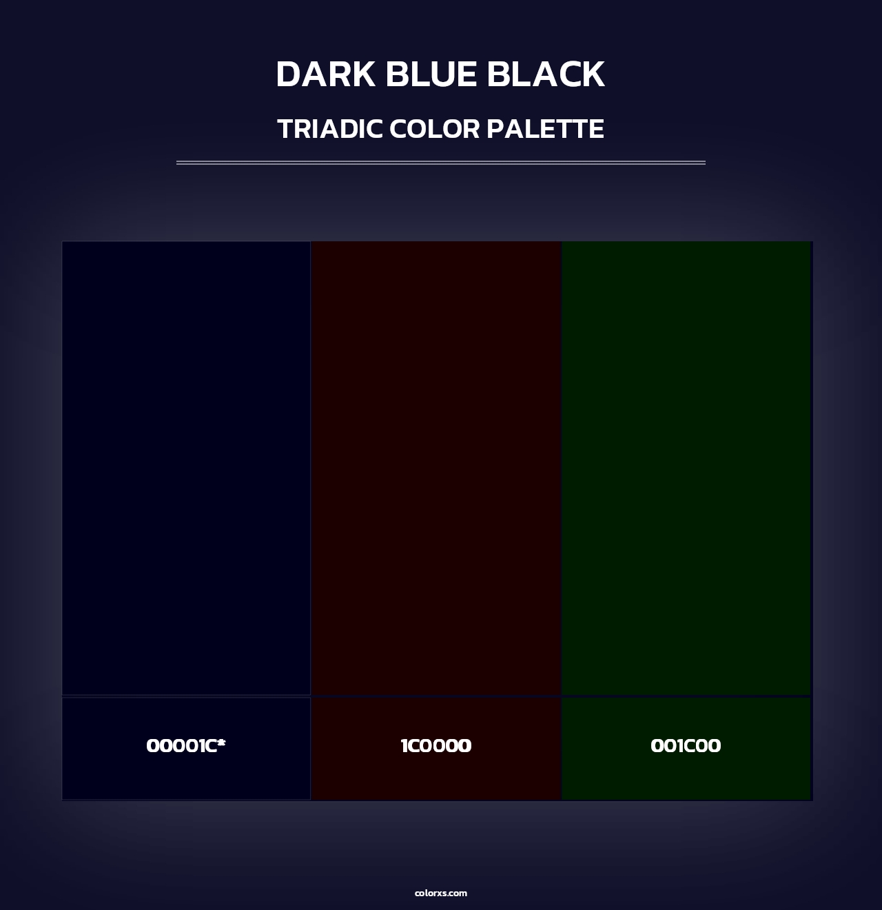 Dark Blue Black - Triadic Color Palette